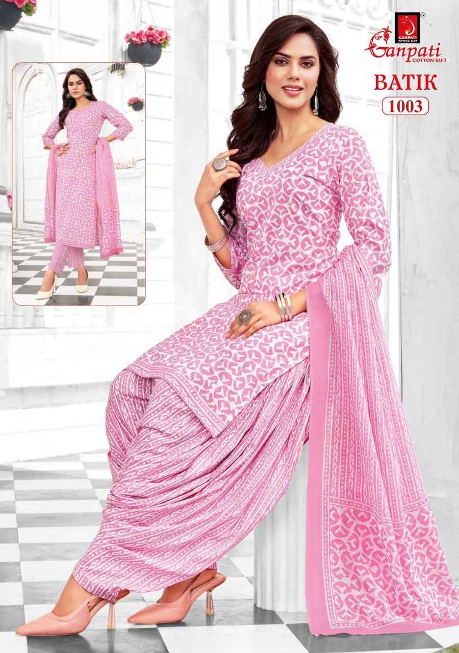 GANPATI BATIK VOL-10 HEAVY LAWN COTTON PRINTED DRESS MATERIAL AT WHOLESALE PRICE ( 15 PCS CATALOG )