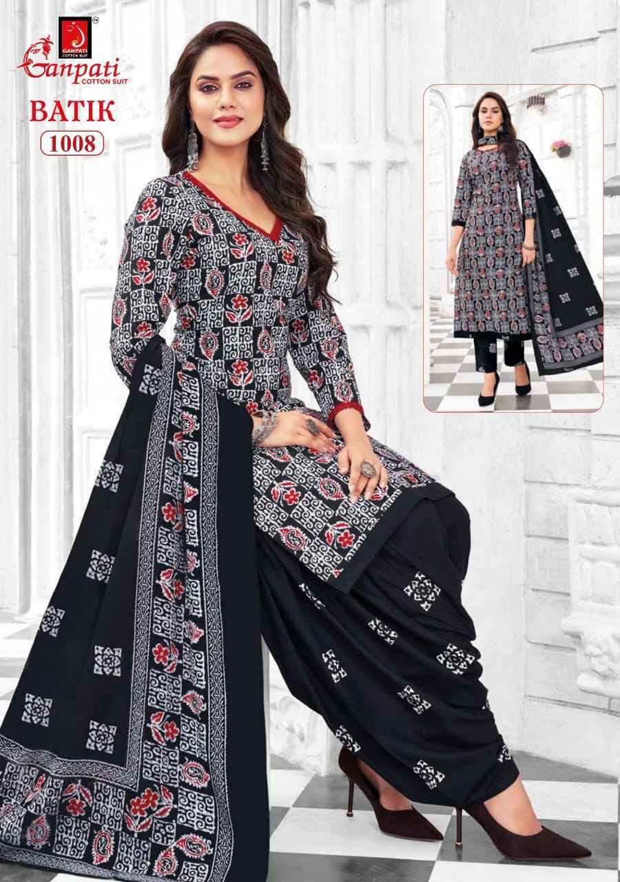 GANPATI BATIK VOL-10 HEAVY LAWN COTTON PRINTED DRESS MATERIAL AT WHOLESALE PRICE ( 15 PCS CATALOG )