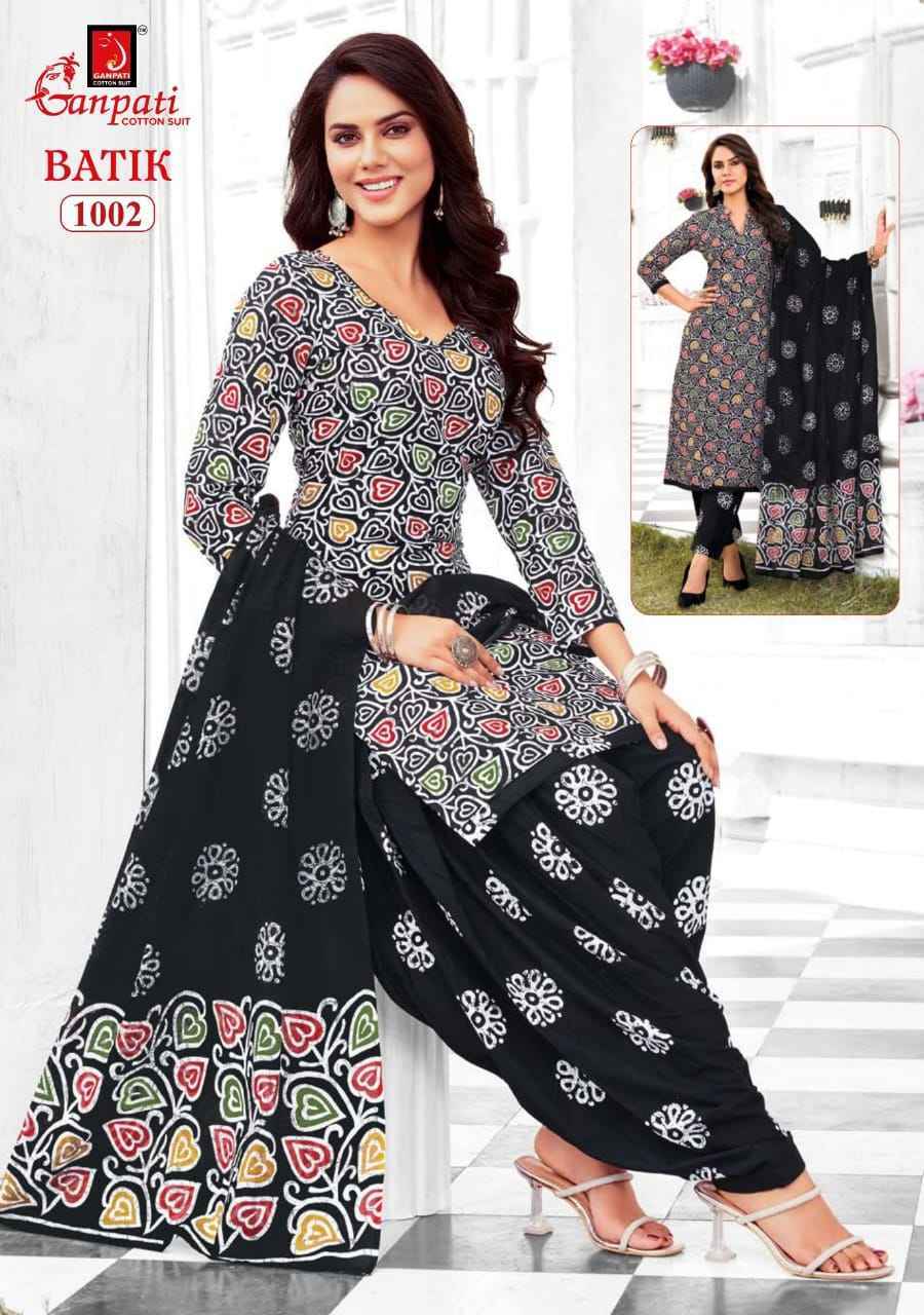 GANPATI BATIK VOL-10 HEAVY LAWN COTTON PRINTED DRESS MATERIAL AT WHOLESALE PRICE ( 15 PCS CATALOG )