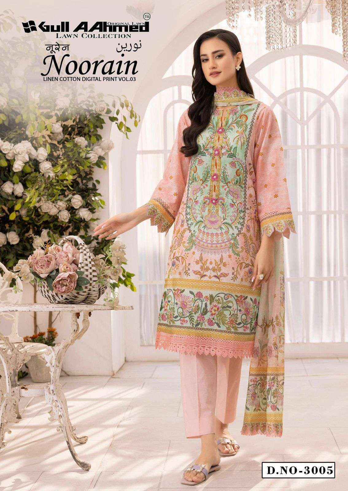 Gull Aahmed Noorain Vol 3 Cotton Dress Material  Wholesale Price 6 pcs Catalogue