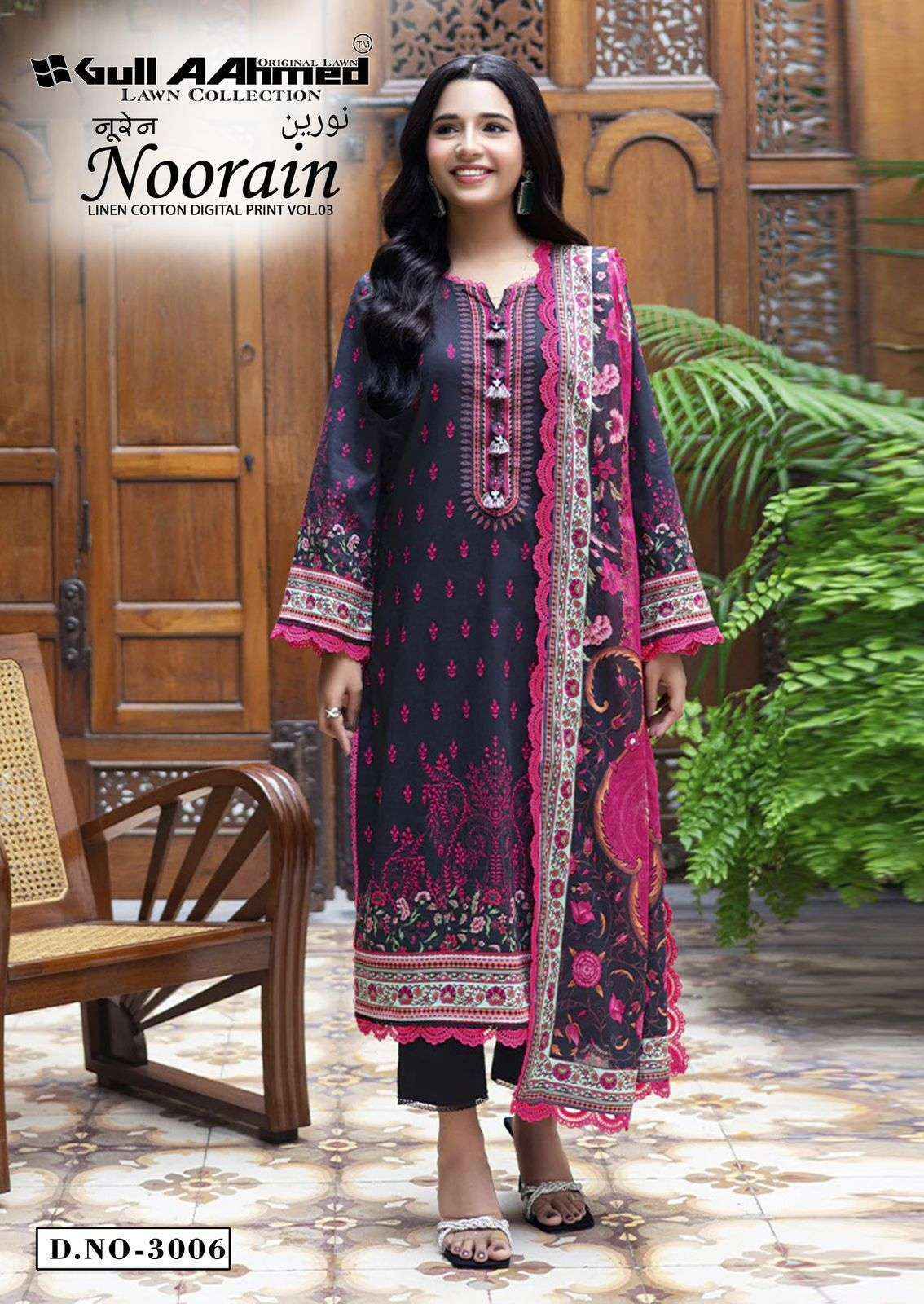 Gull Aahmed Noorain Vol 3 Cotton Dress Material  Wholesale Price 6 pcs Catalogue