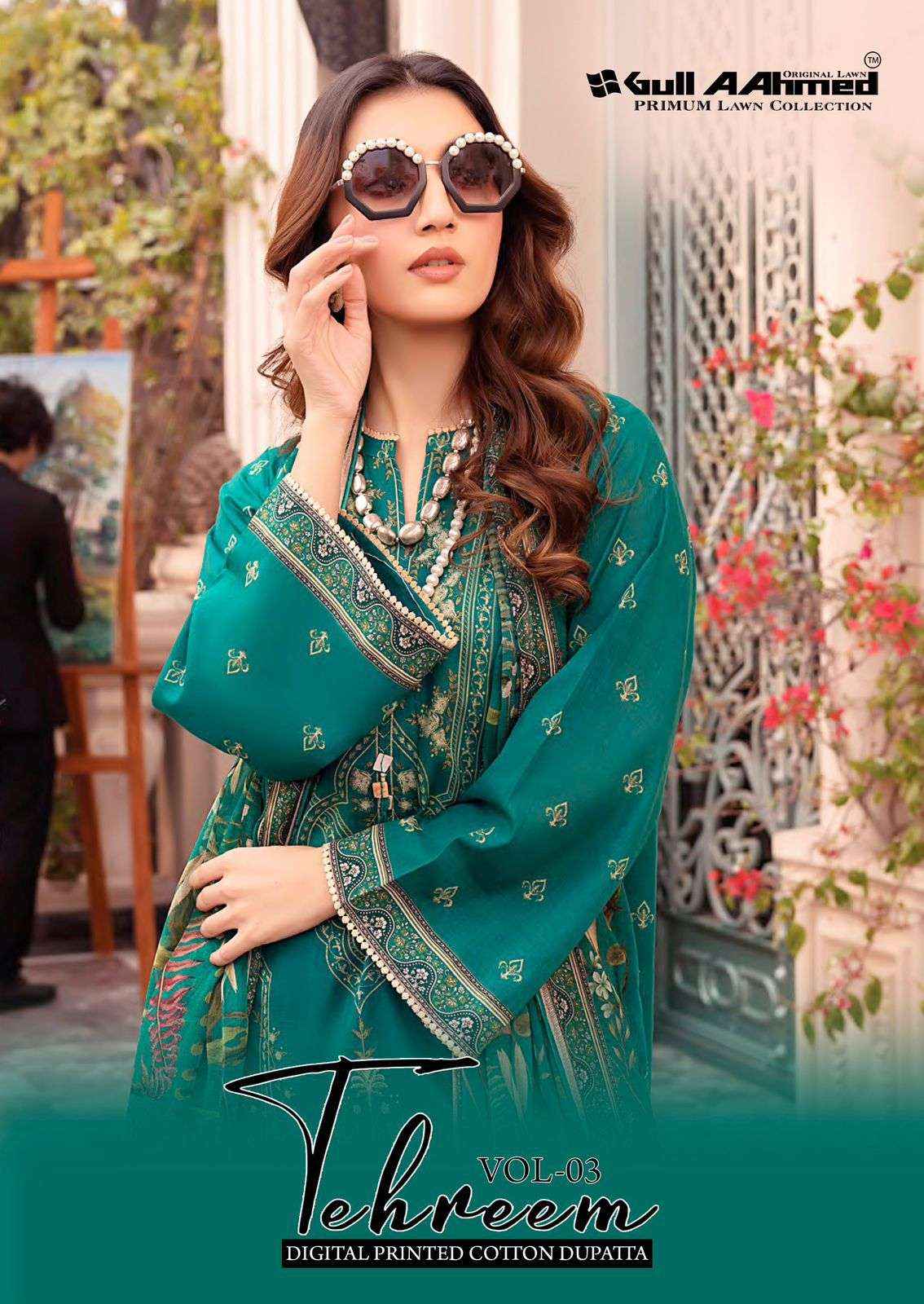 GULL AAHMED TEHREEM VOL 3 LAWN COTTON DIGITAL PRINT SALWAR KAMEEZ WHOLESALE RATE ( 6 PCS CATALOG )