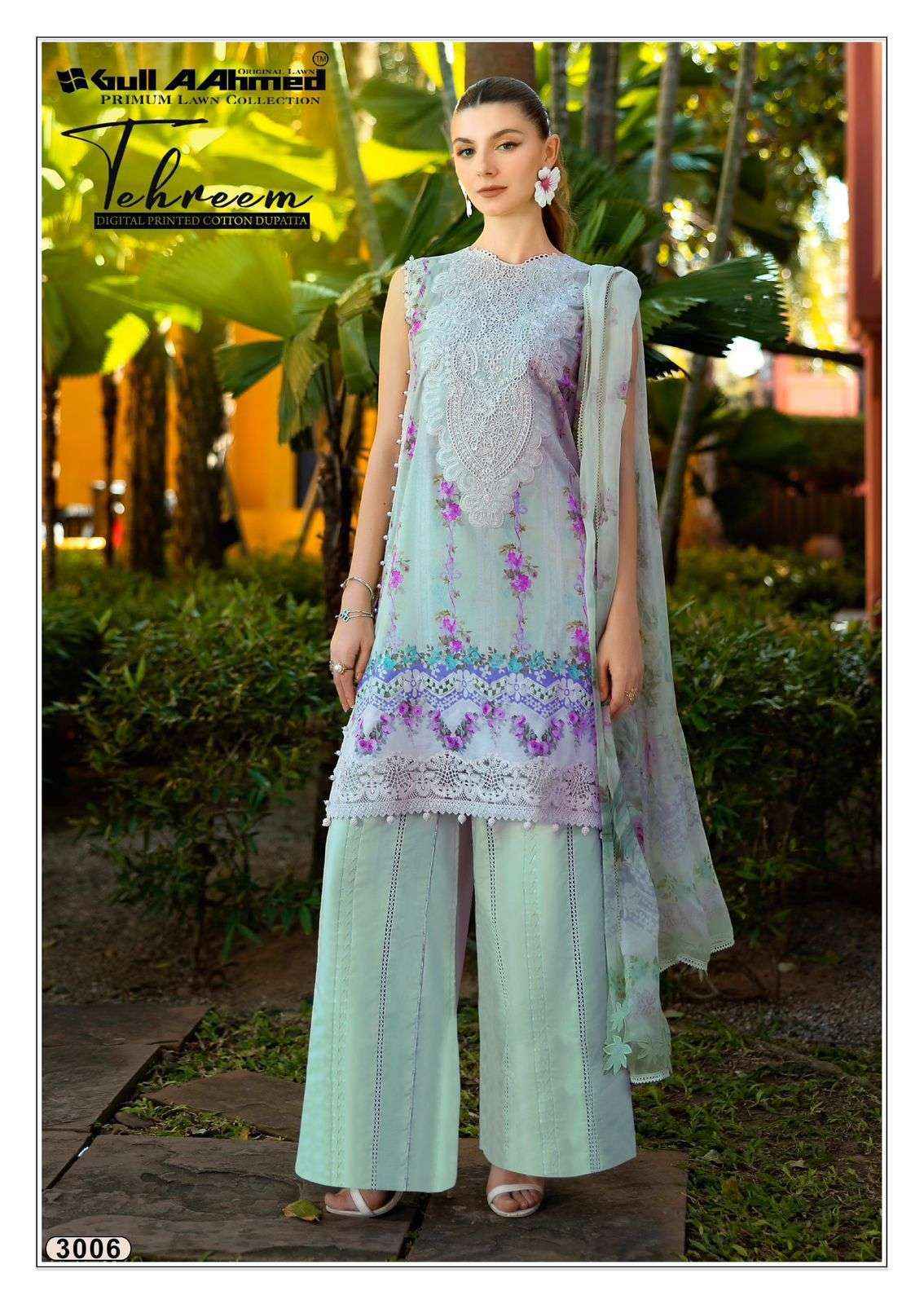 GULL AAHMED TEHREEM VOL 3 LAWN COTTON DIGITAL PRINT SALWAR KAMEEZ WHOLESALE RATE ( 6 PCS CATALOG )