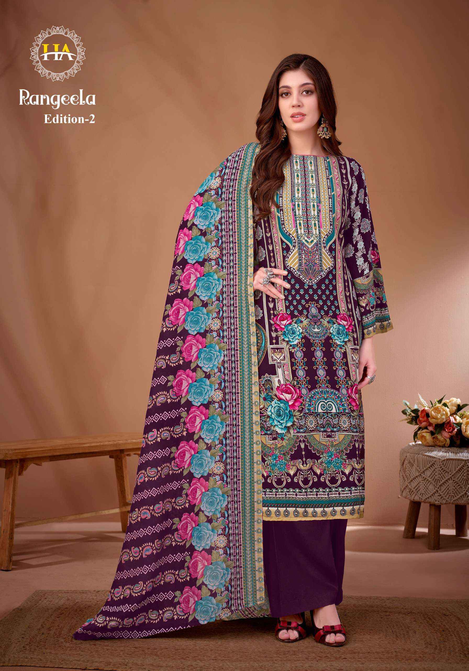 Harshit Fashion Rangeela Vol 2 Viscose Rayon Salwar Kameez Wholesale Rate ( 8  Pcs Catalog )