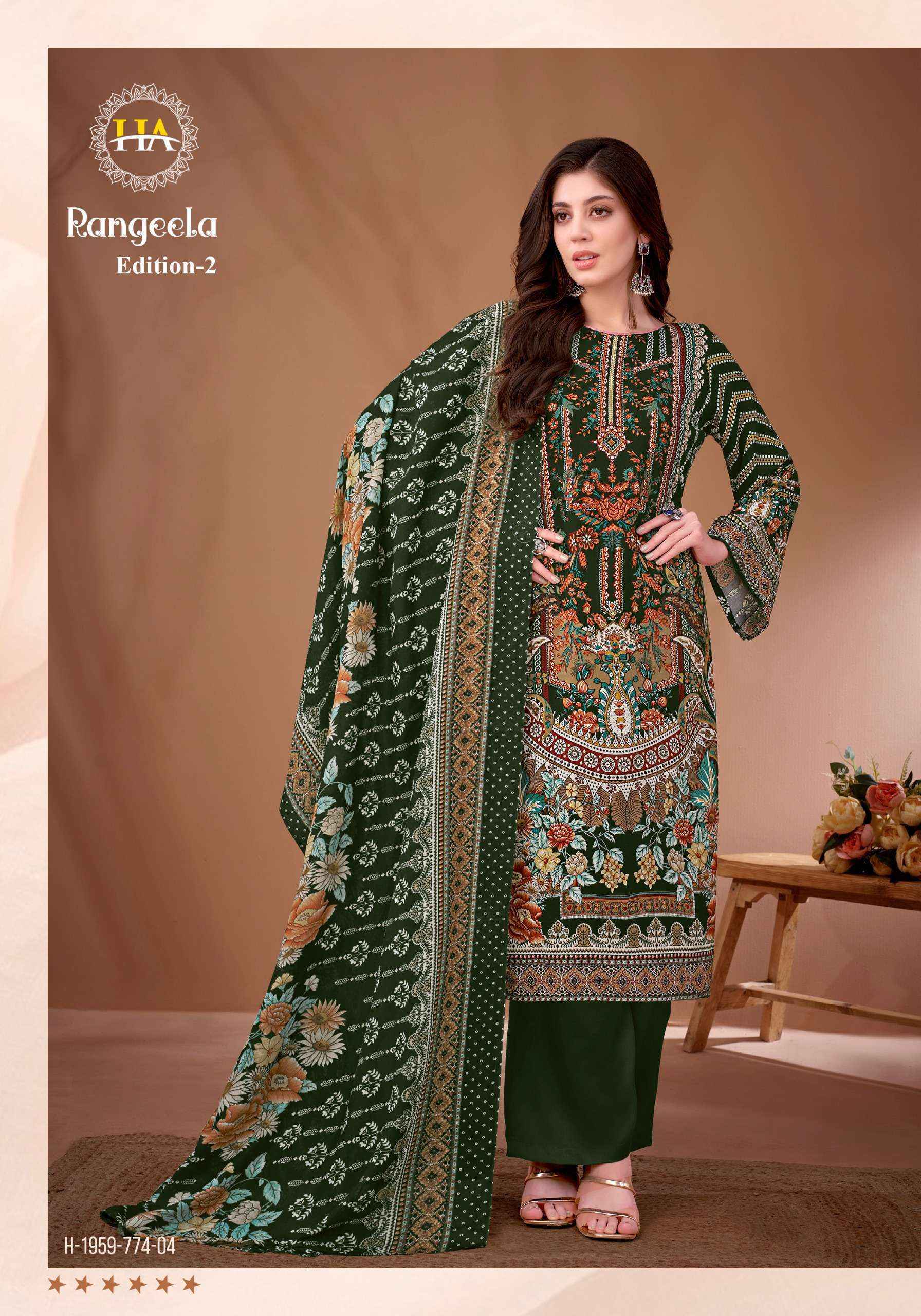 Harshit Fashion Rangeela Vol 2 Viscose Rayon Salwar Kameez Wholesale Rate ( 8  Pcs Catalog )
