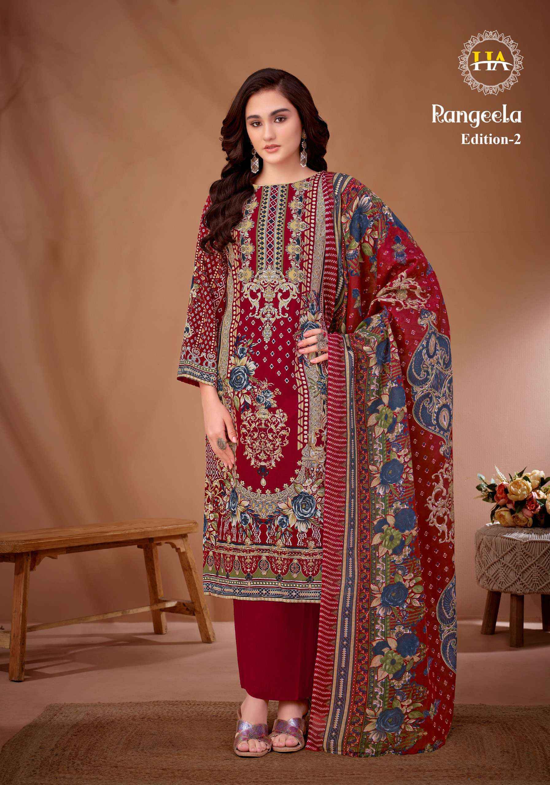 Harshit Fashion Rangeela Vol 2 Viscose Rayon Salwar Kameez Wholesale Rate ( 8  Pcs Catalog )