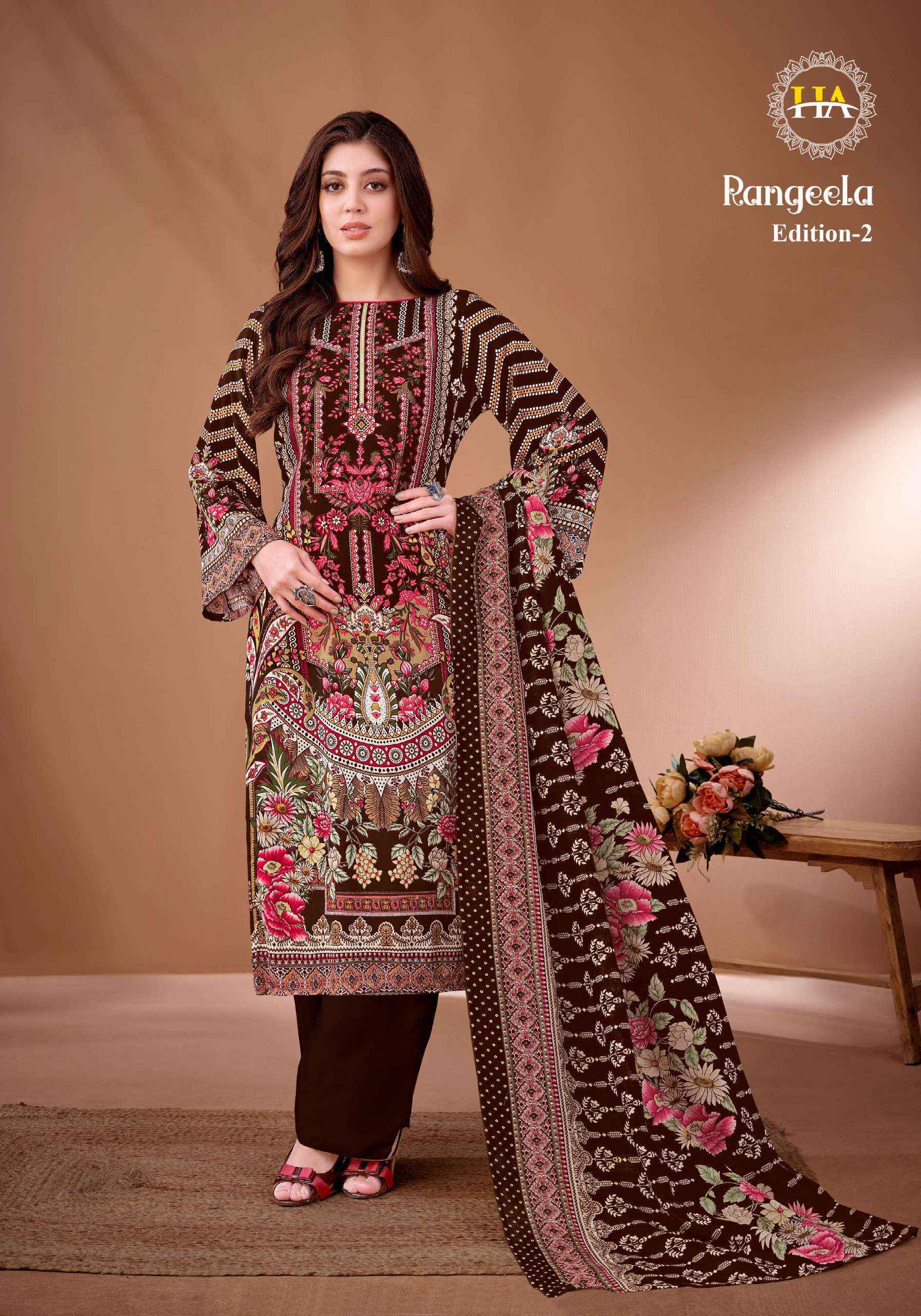 Harshit Fashion Rangeela Vol 2 Viscose Rayon Salwar Kameez Wholesale Rate ( 8  Pcs Catalog )