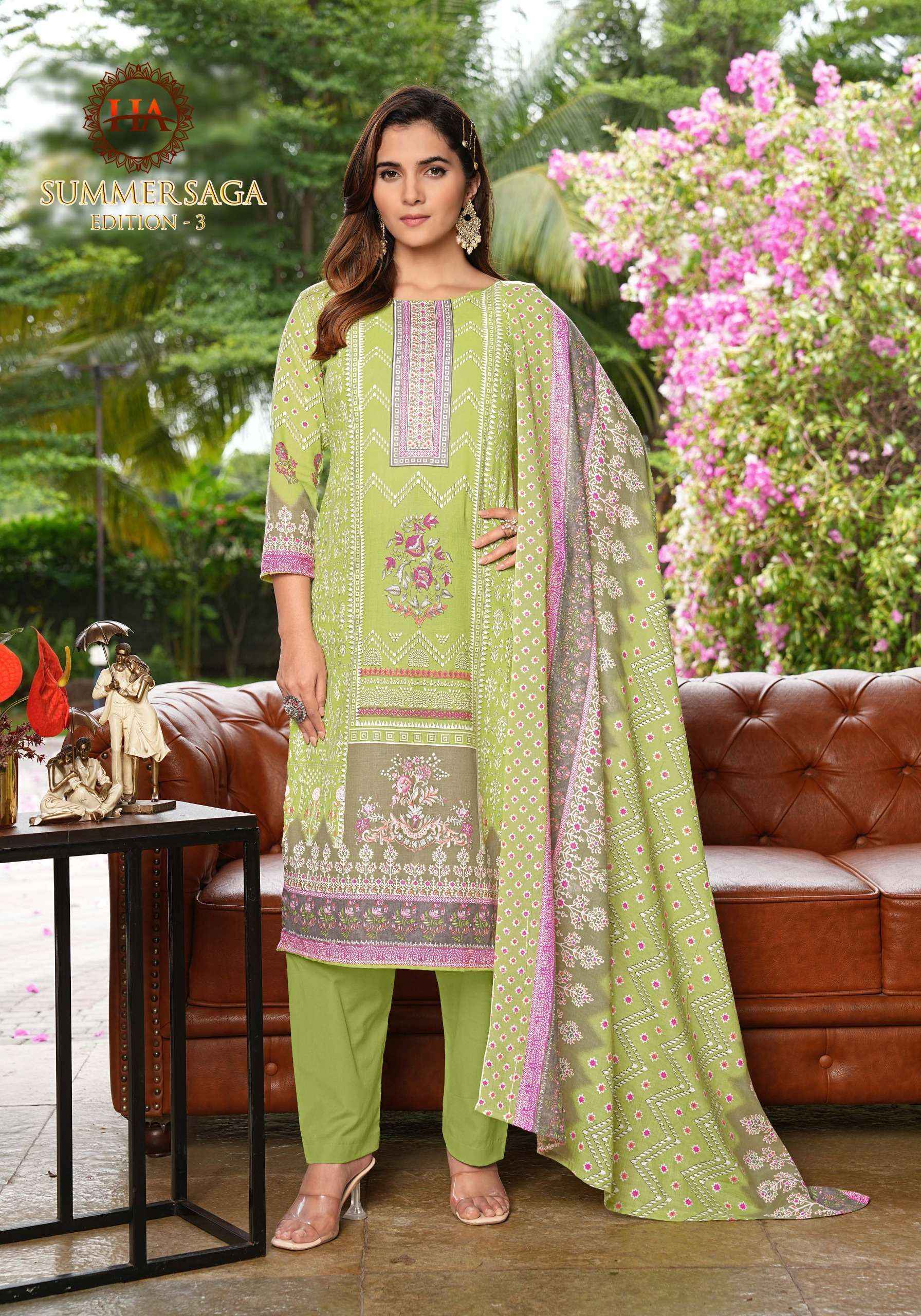 Harshit Fashion Summer Saga Edition 3 Cotton Salwar Kameez Wholesale Rate ( 8 Pcs Catalog )