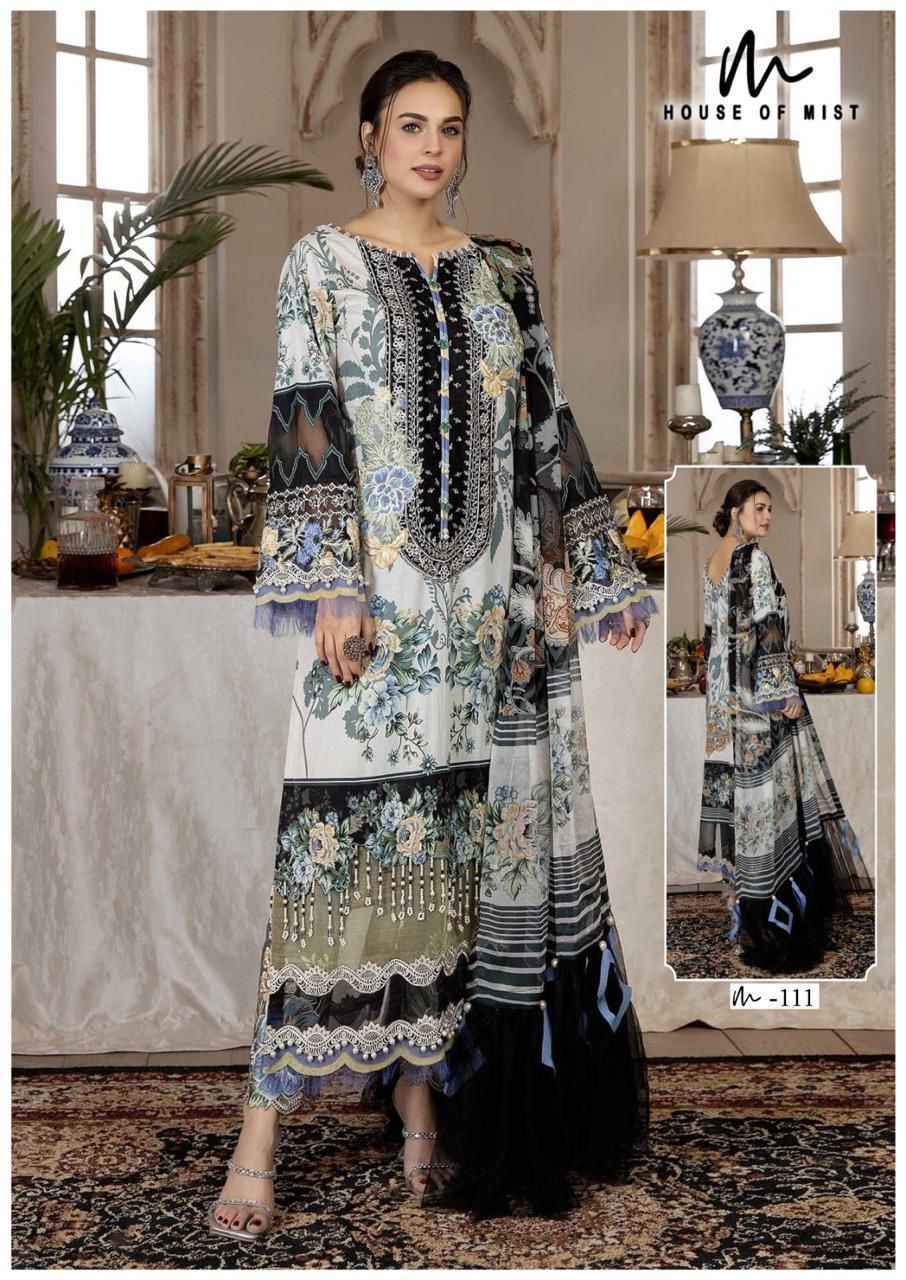 HOUSE OF MIST GHAZAL VOL-12 PURE COTTON DRESS MATERIAL AT WHOLESALE PRICE ( 6 PCS CATALOG )