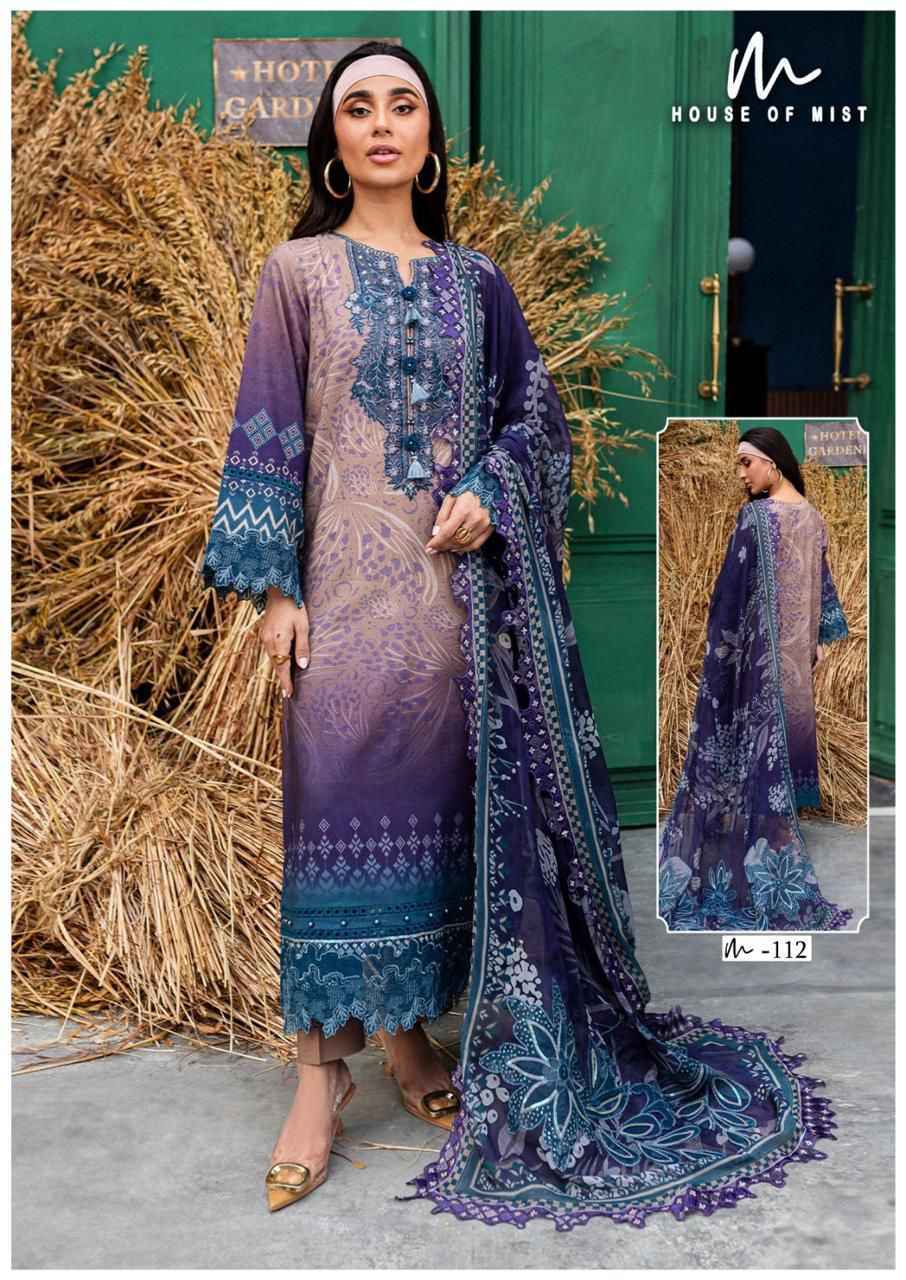 HOUSE OF MIST GHAZAL VOL-12 PURE COTTON DRESS MATERIAL AT WHOLESALE PRICE ( 6 PCS CATALOG )