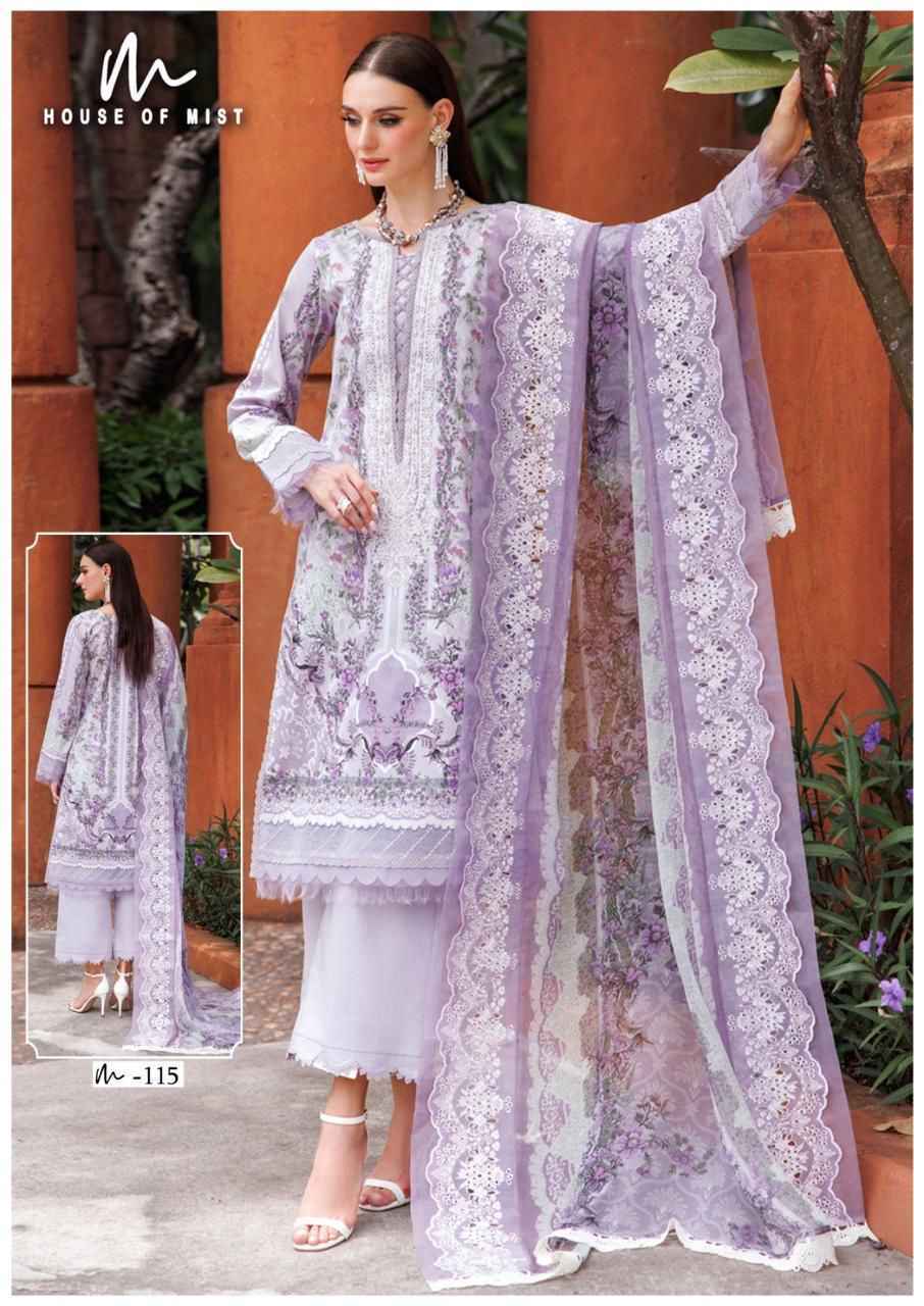 HOUSE OF MIST GHAZAL VOL-12 PURE COTTON DRESS MATERIAL AT WHOLESALE PRICE ( 6 PCS CATALOG )