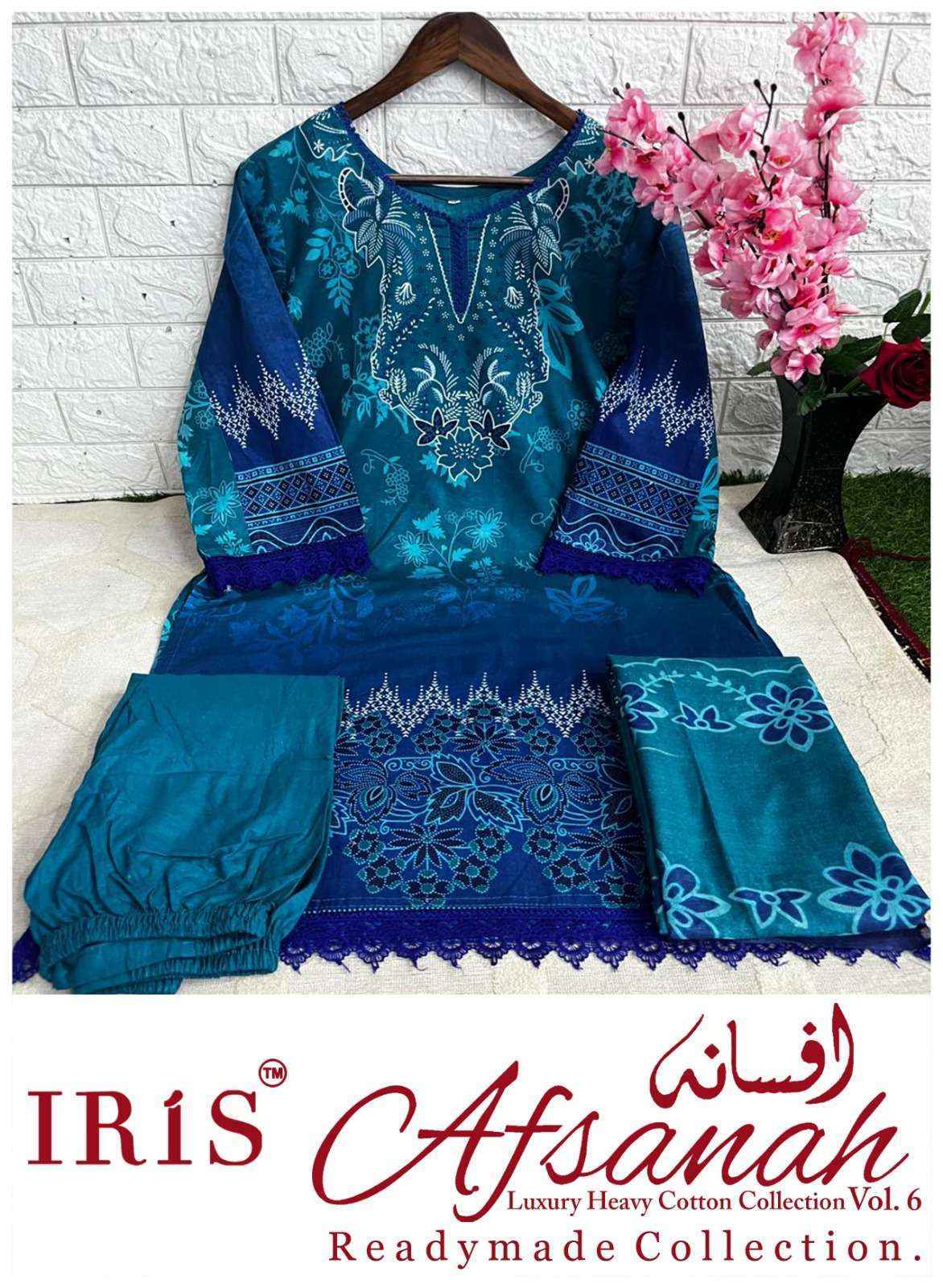 Iris Afsanah Vol 6 Readymade Cotton Pakistani Dress Material ( 10 pcs Catalogue )