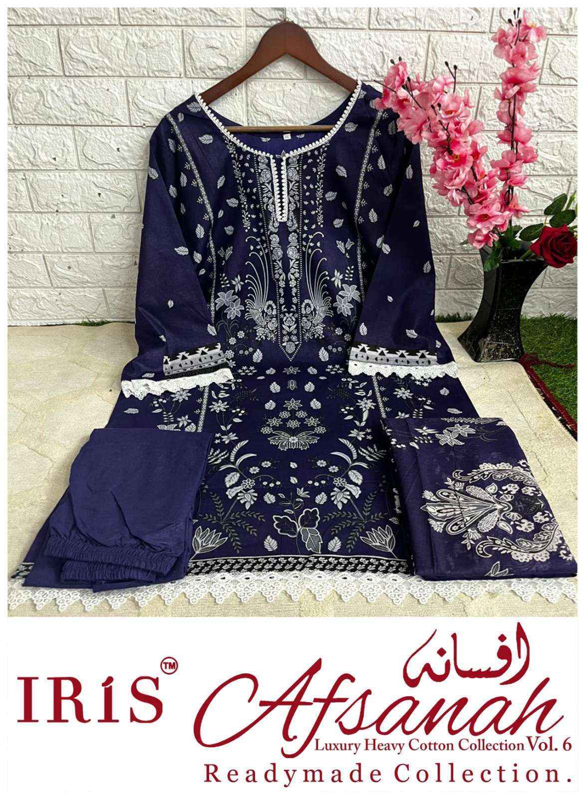 Iris Afsanah Vol 6 Readymade Cotton Pakistani Dress Material ( 10 pcs Catalogue )
