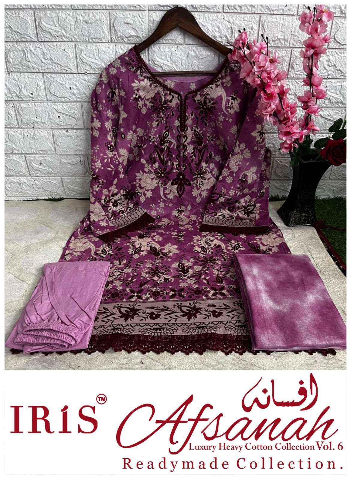 Iris Afsanah Vol 6 Readymade Cotton Pakistani Dress Material ( 10 pcs Catalogue )