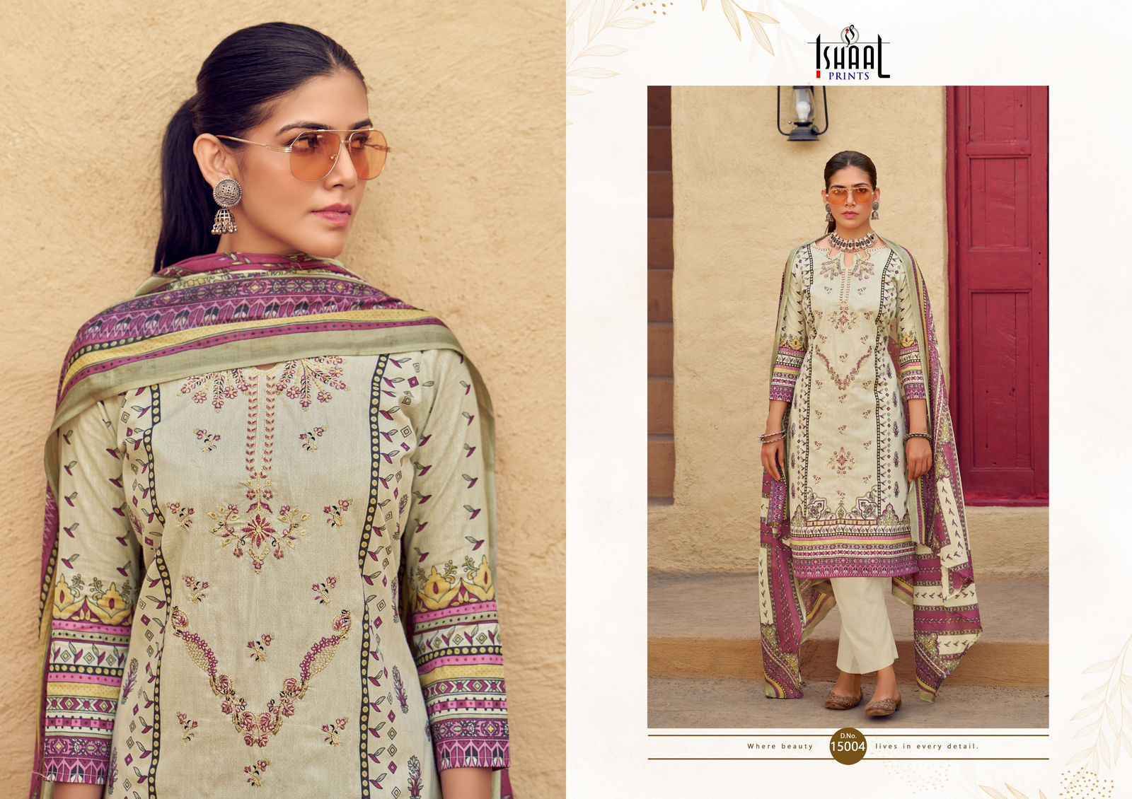 Ishaal Embroidered Vol 15 Lawn Cotton Dress Material - Surat Textile Market ( 10 pcs Catalogue )