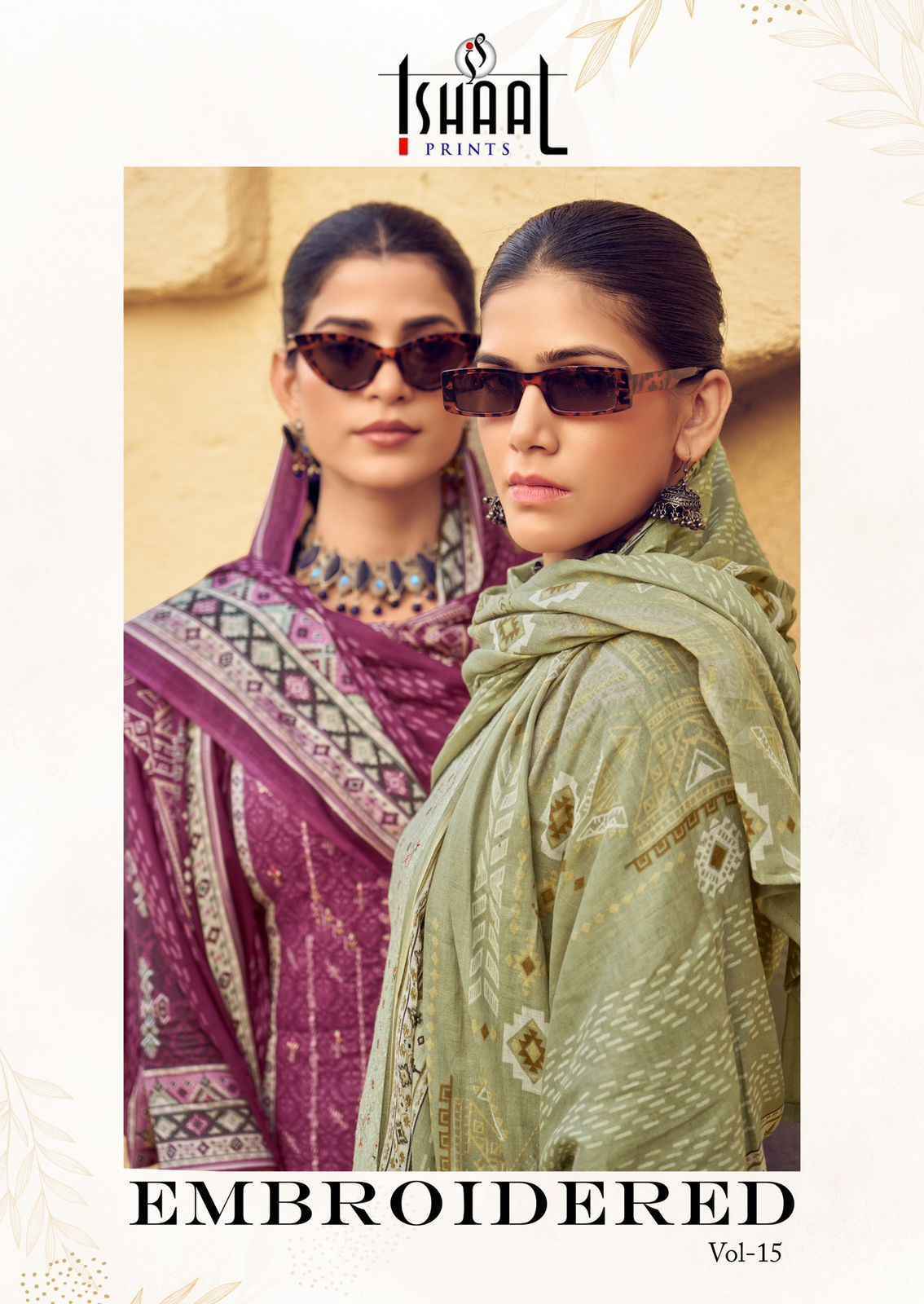Ishaal Embroidered Vol 15 Lawn Cotton Dress Material - Surat Textile Market ( 10 pcs Catalogue )