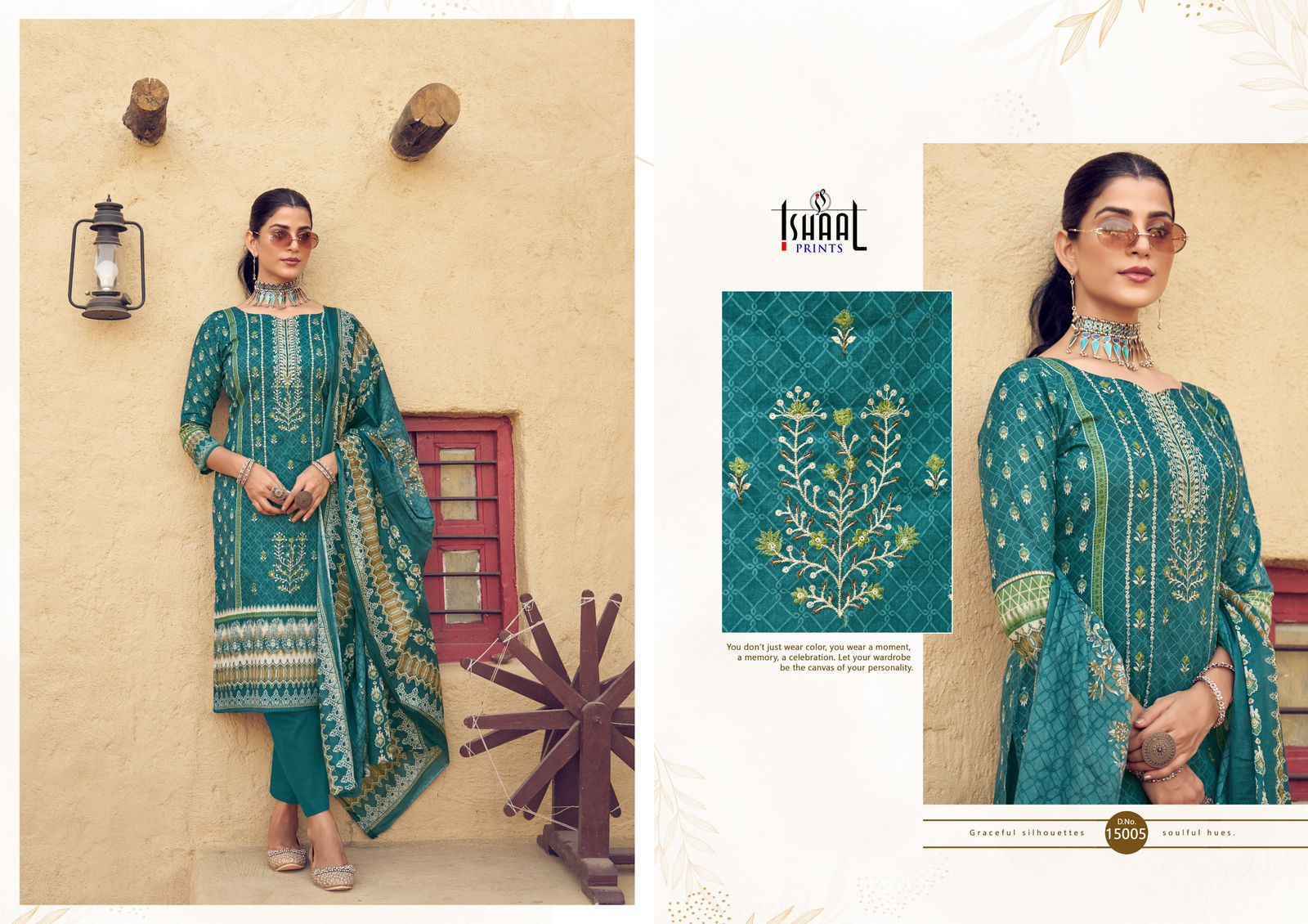 Ishaal Embroidered Vol 15 Lawn Cotton Dress Material - Surat Textile Market ( 10 pcs Catalogue )