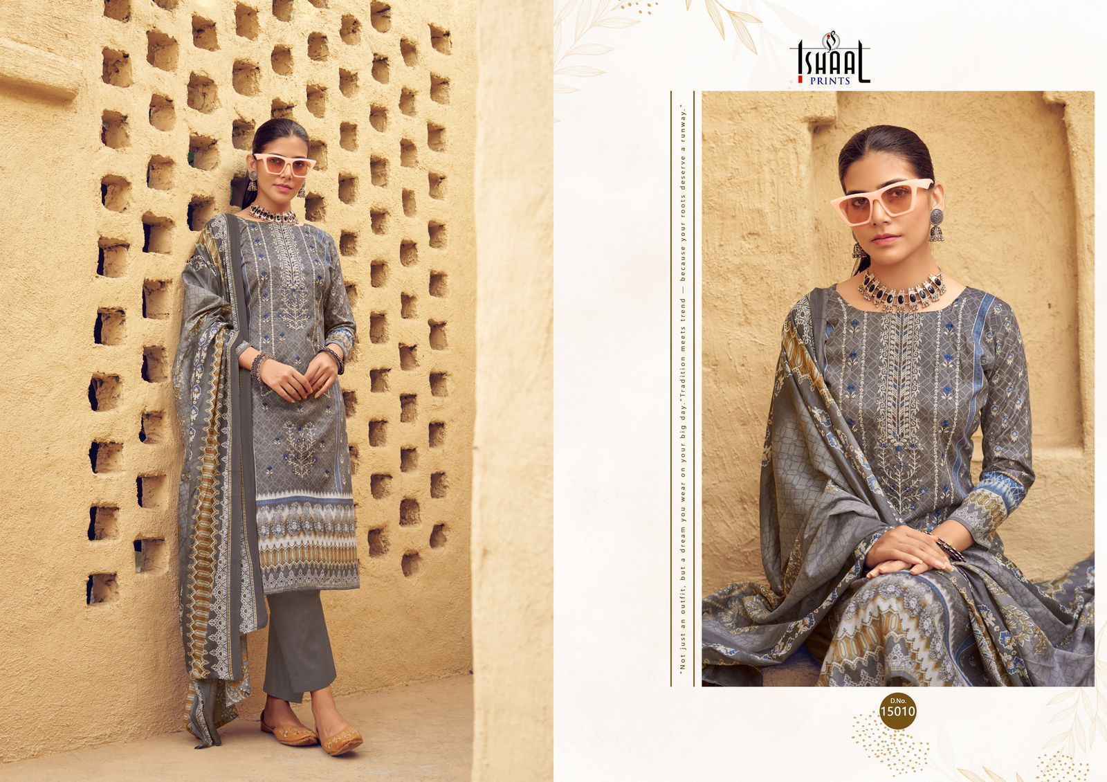 Ishaal Embroidered Vol 15 Lawn Cotton Dress Material - Surat Textile Market ( 10 pcs Catalogue )