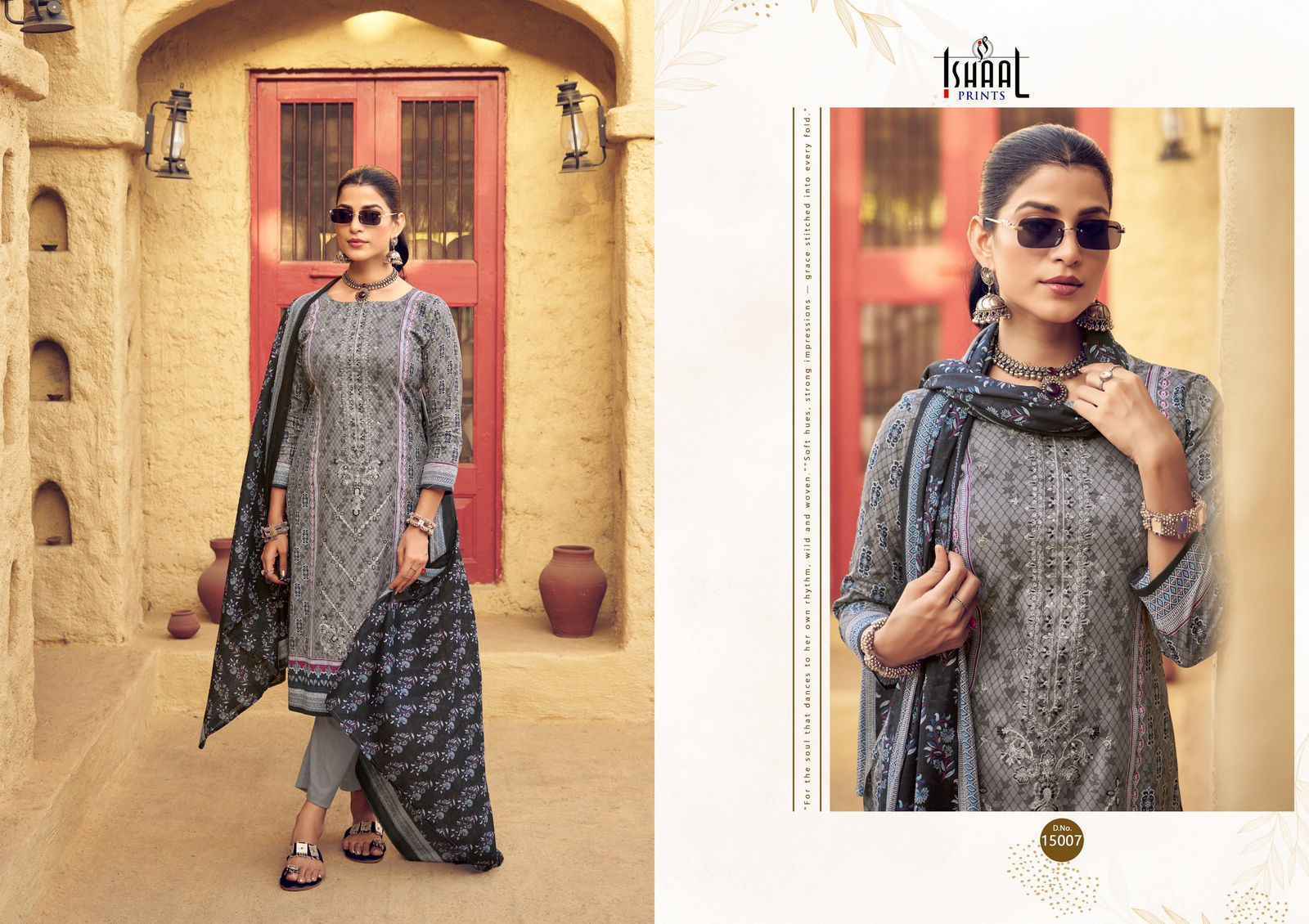 Ishaal Embroidered Vol 15 Lawn Cotton Dress Material - Surat Textile Market ( 10 pcs Catalogue )