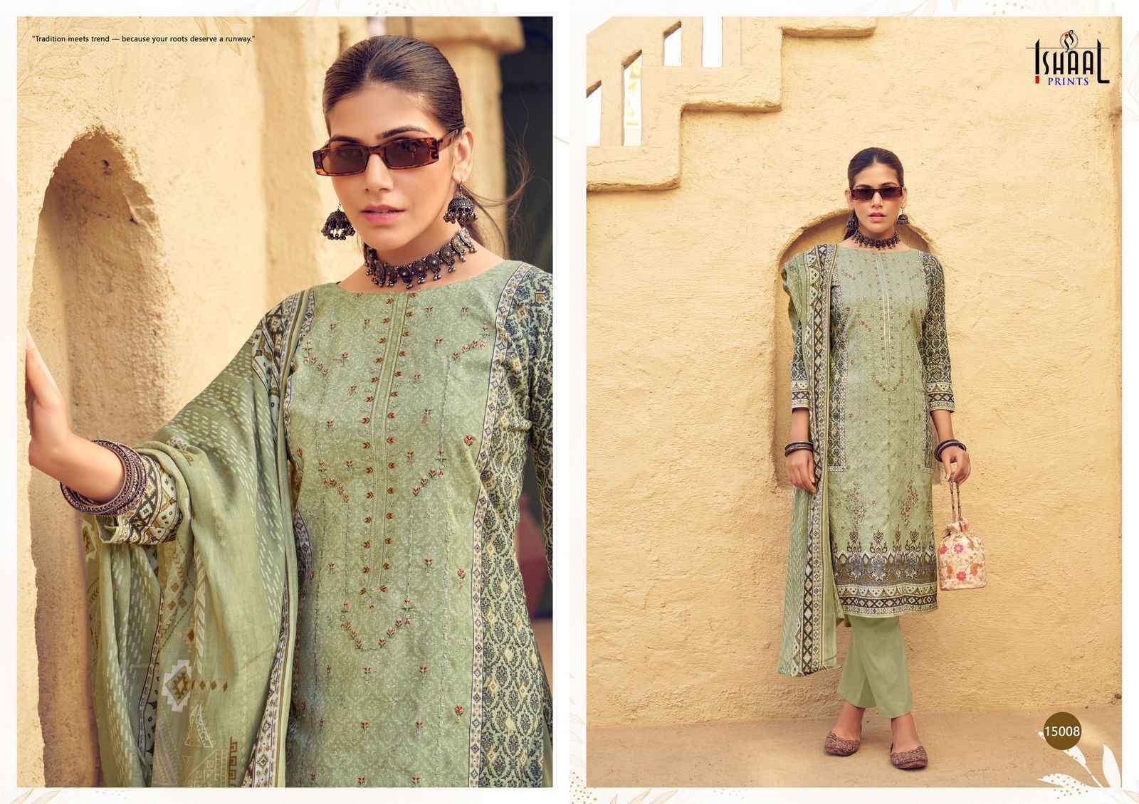 Ishaal Embroidered Vol 15 Lawn Cotton Dress Material - Surat Textile Market ( 10 pcs Catalogue )
