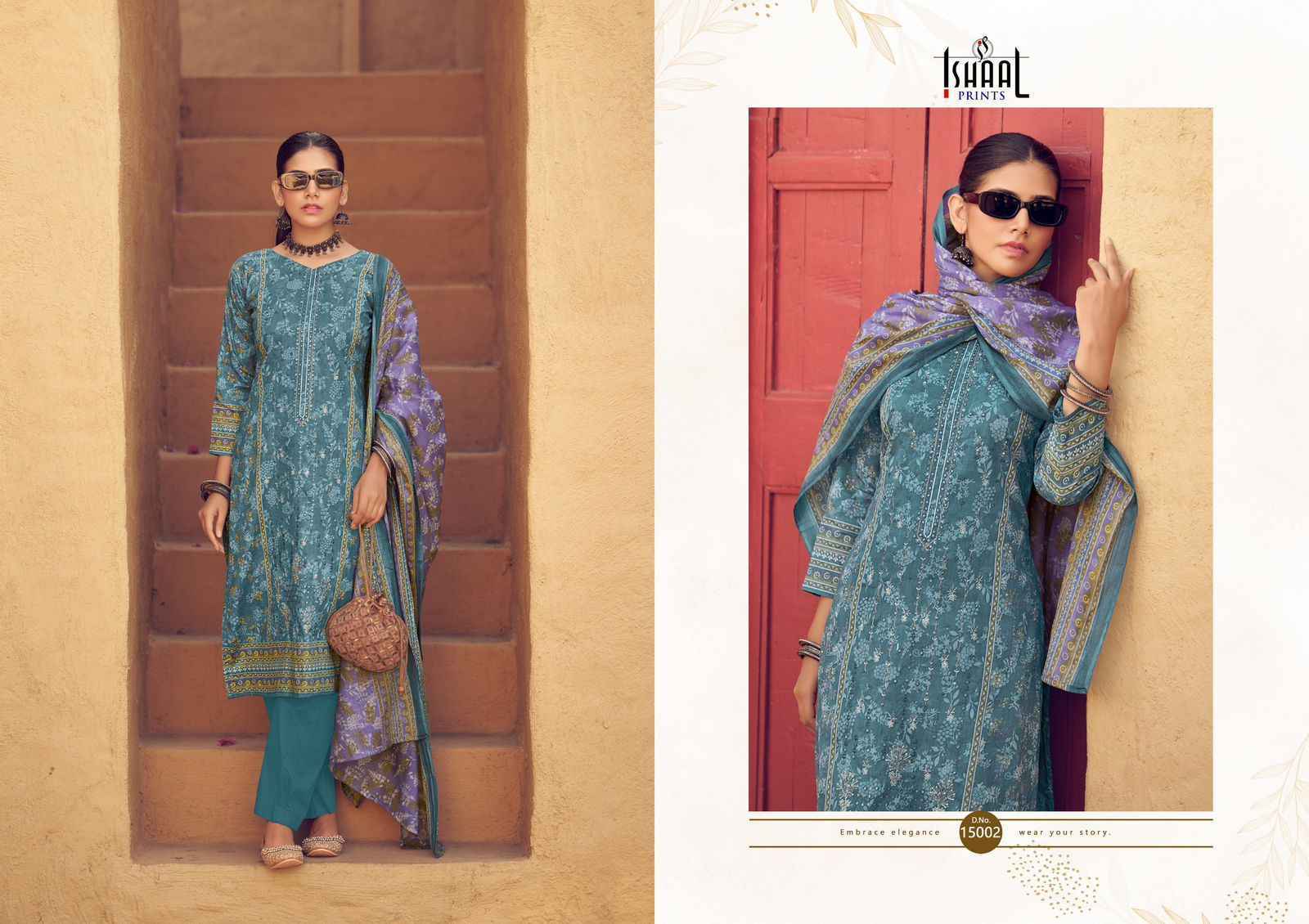 Ishaal Embroidered Vol 15 Lawn Cotton Dress Material - Surat Textile Market ( 10 pcs Catalogue )