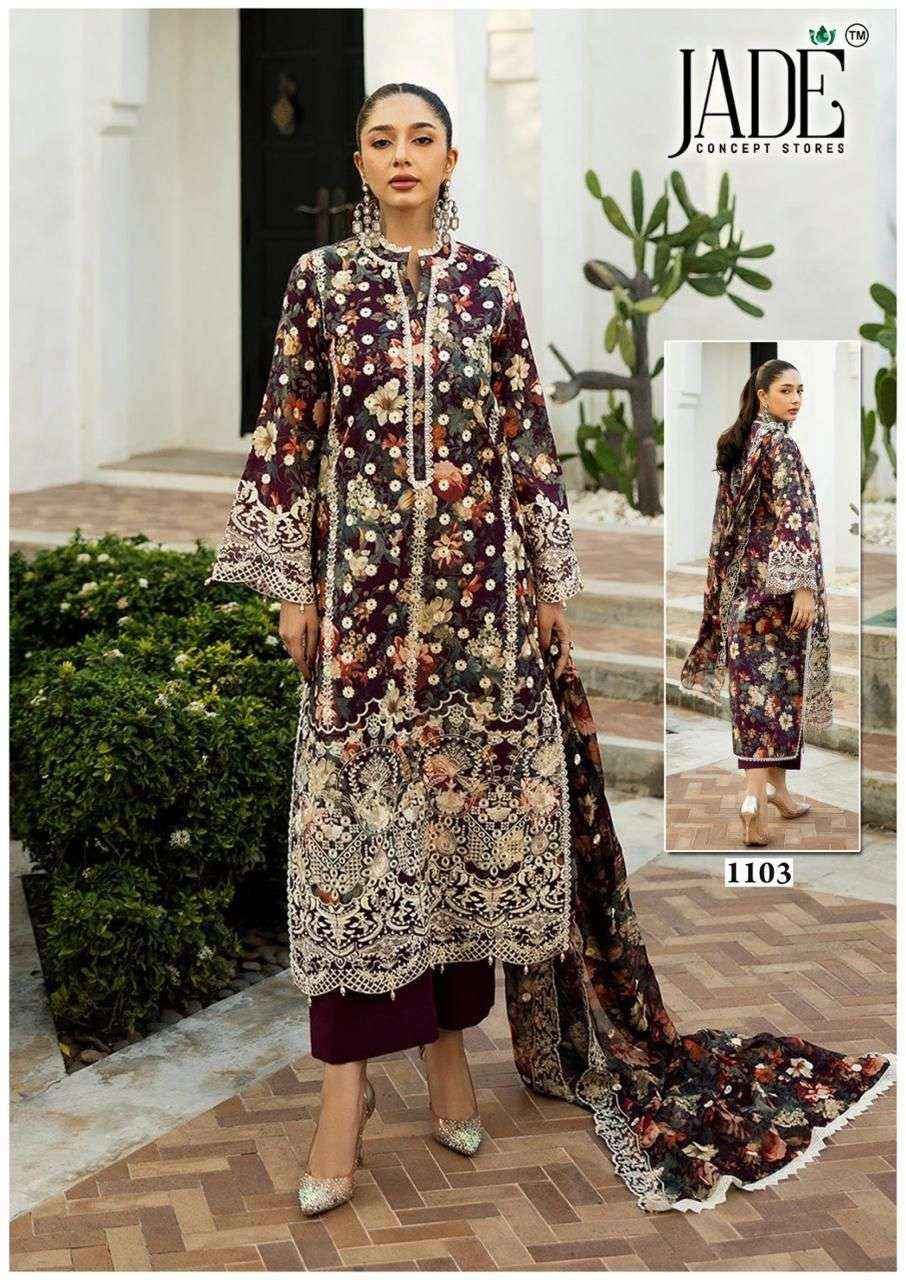 JADE BIN SAEED HEAVY COTTON LUXURY COLLECTION VOL 11 READYMADE SUIT WHOLESALE RATE ( 6 PCS CATALOG )
