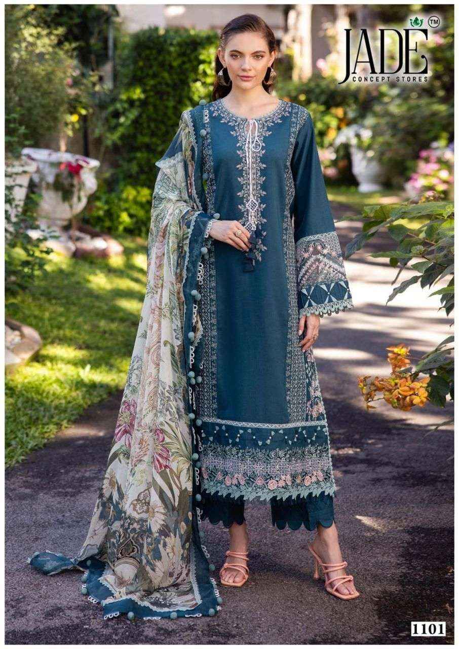 JADE BIN SAEED HEAVY COTTON LUXURY COLLECTION VOL 11 READYMADE SUIT WHOLESALE RATE ( 6 PCS CATALOG )