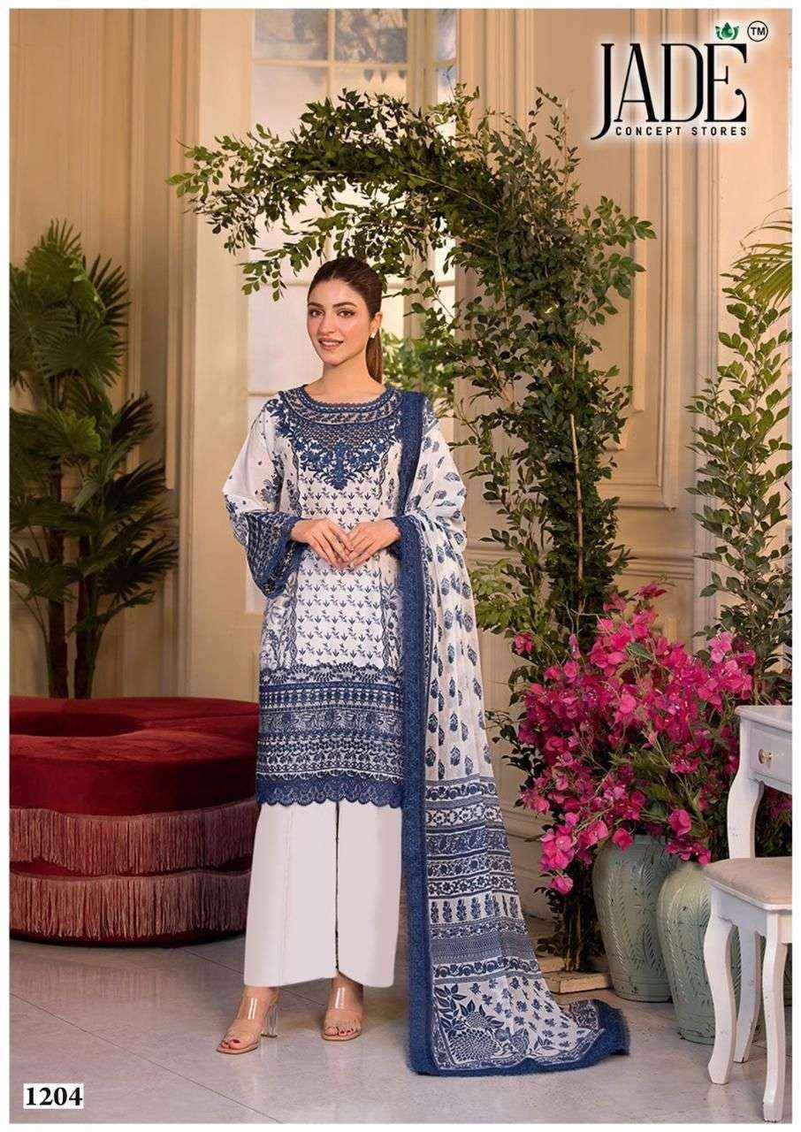 JADE BIN SAEED HEAVY COTTON LUXURY COLLECTION VOL 12 LAWN COTTON DIGITAL PRINT SUIT WHOLESALE RATE ( 6 PCS CATALOG )