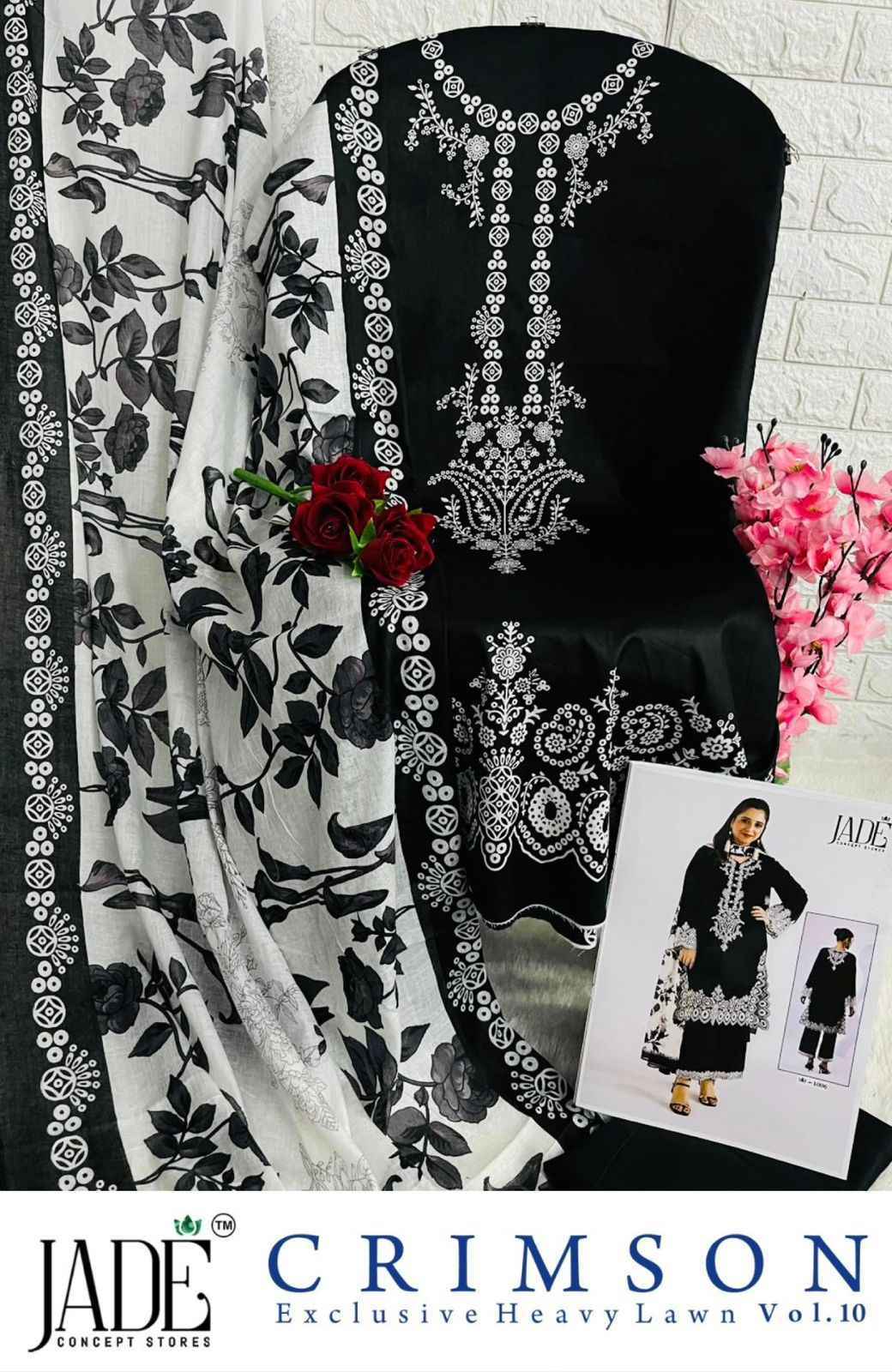 JADE CRIMSON VOL 10 LAWN PAKISTANI DRESS MATERIAL AT WHOLESALE PRICE ( 6 PCS CATALOG )