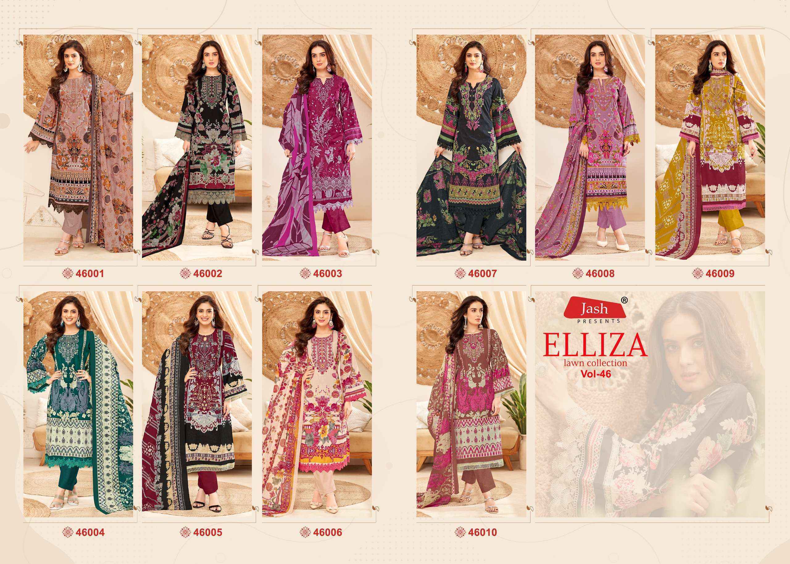 Jash cotton Elliza Vol 46 Cotton Dress Material Wholesale Price ( 10 pcs Catalogue )