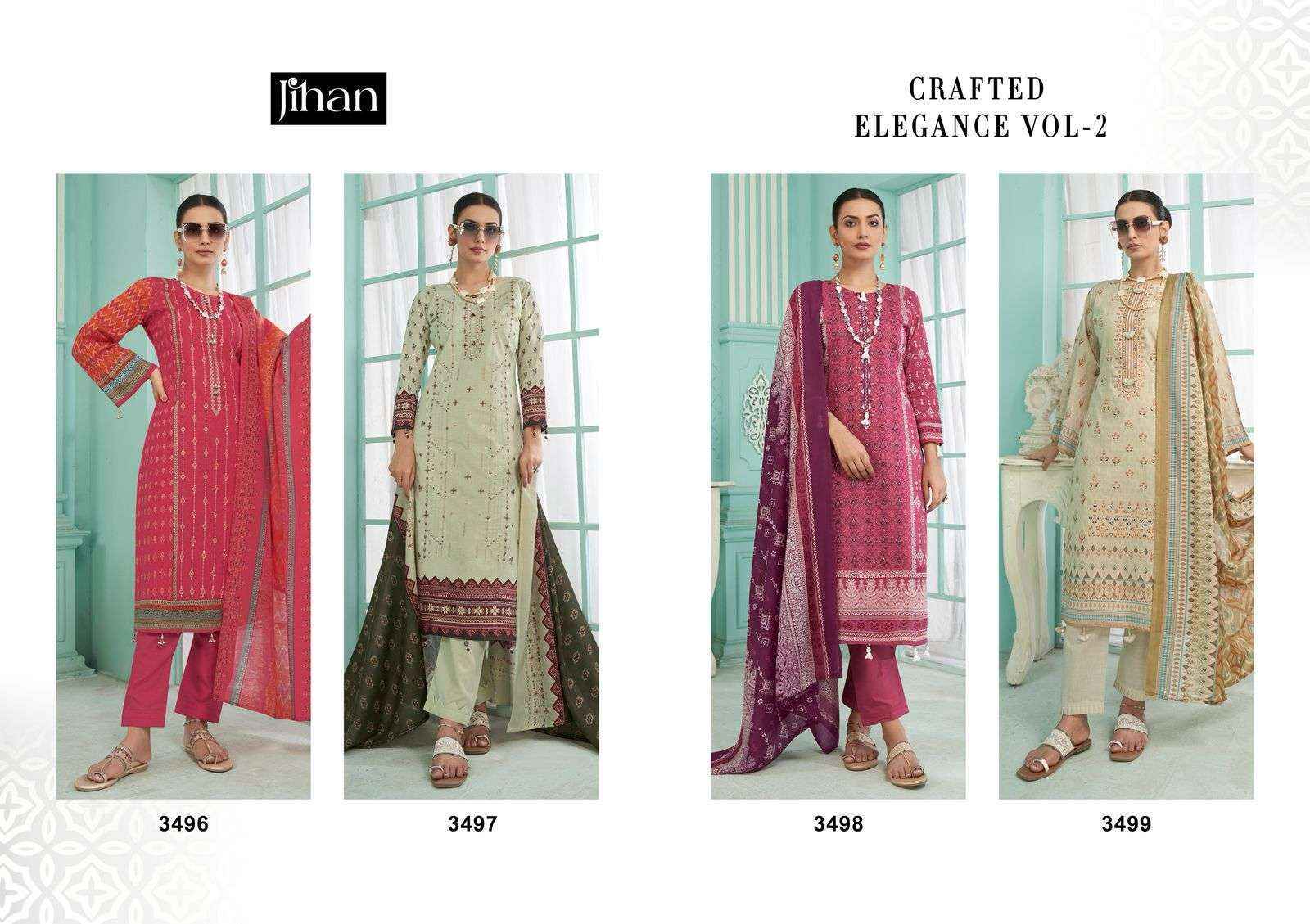 Jihan Crafted Elegance Vol 2 Lawn Dress Material Wholesale Price ( 4 pcs Catalogue )