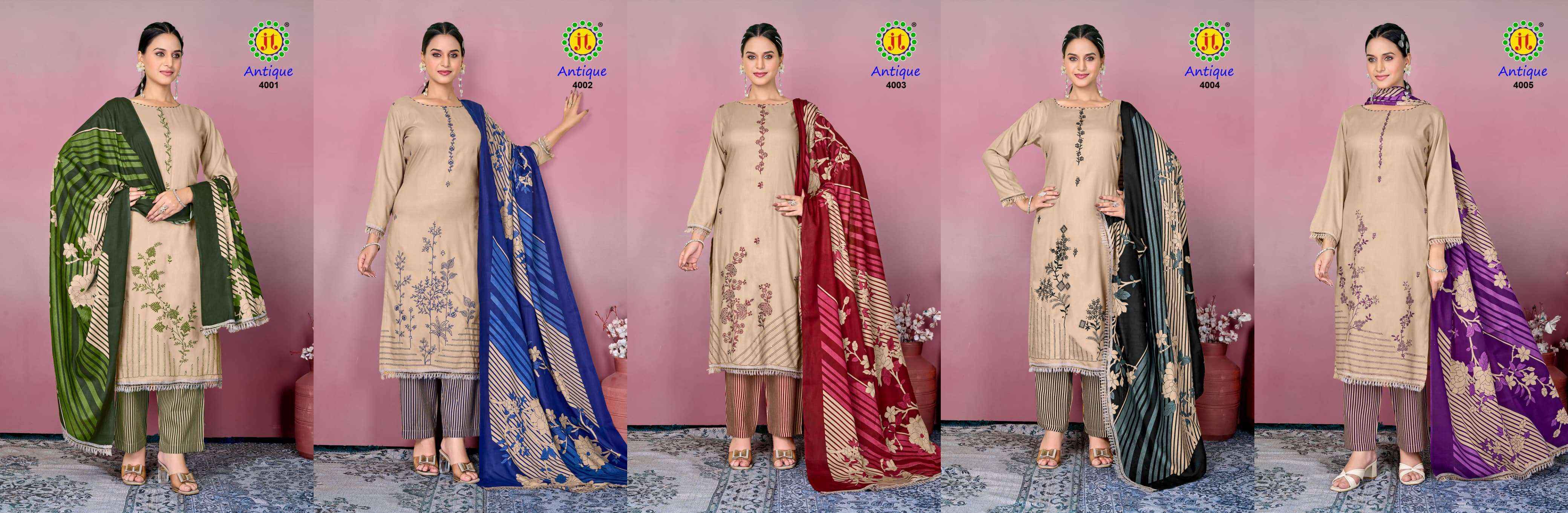 Jt Antique Vol 4 Rayon Dress Material New Catalog Online Shopping ( 5 pcs Catalogue )