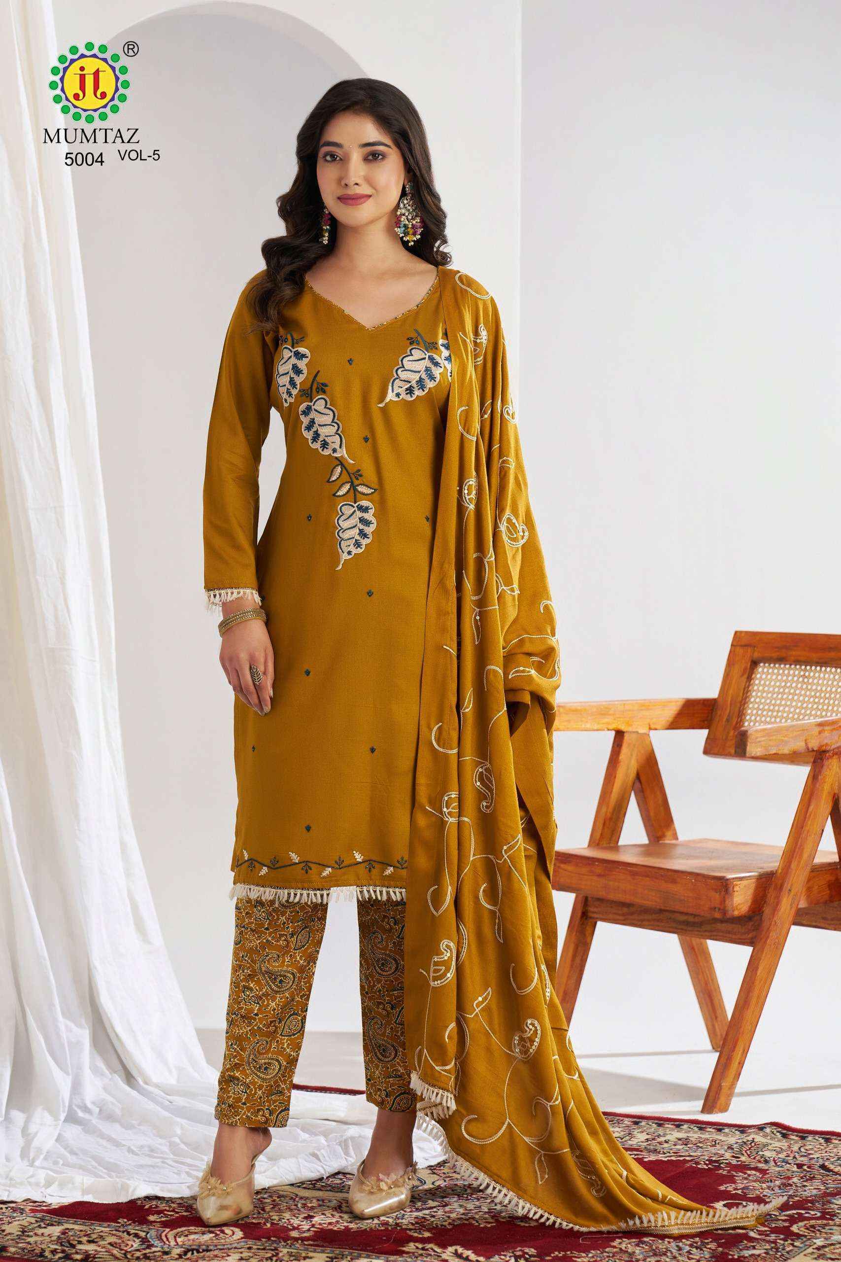 Jt Mumtaz Vol 5 Rayon Dress Material Latest Catalog ( 5 pcs Catalogue )