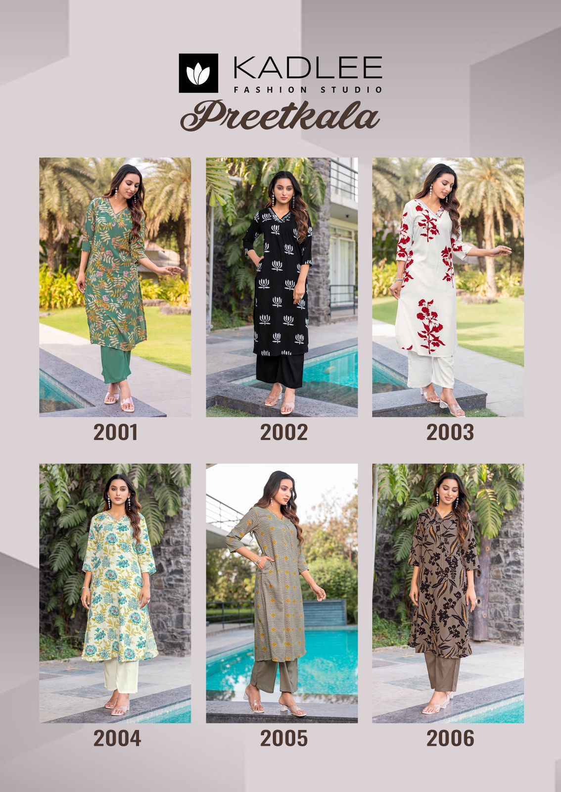 Kadlee Preetkala Rayon Kurti With Bottom Set Wholesale Rate ( 6 Pcs Catalog )