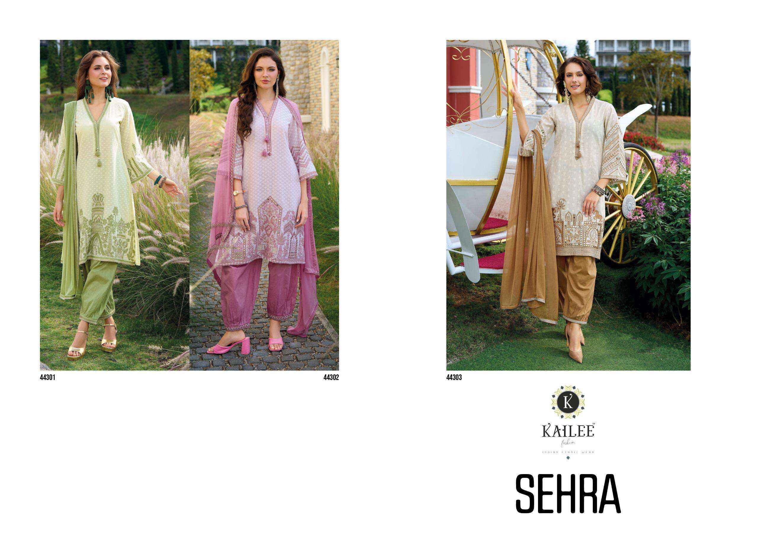 KAILEE FASHION SEHRA COTTON BEAUTIFUL DESIGNER LOOK LADIES SUIT ( 3 PCS CATALOGUE )