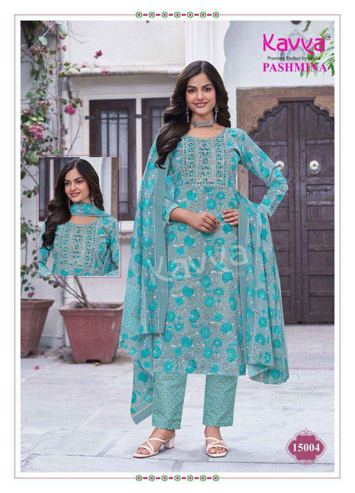 Kavya Pashmina Vol 15 Cotton Kurti Combo Set Wholesale Rate ( 10 Pcs Catalog )