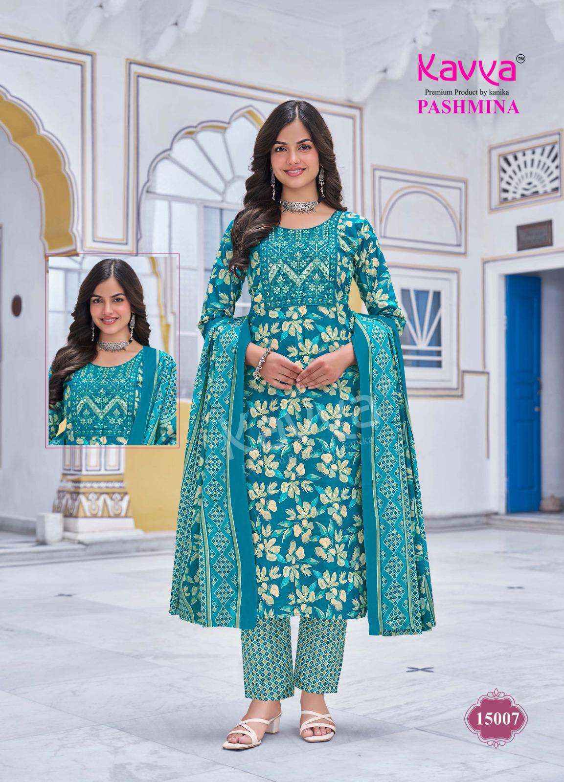 Kavya Pashmina Vol 15 Cotton Kurti Combo Set Wholesale Rate ( 10 Pcs Catalog )