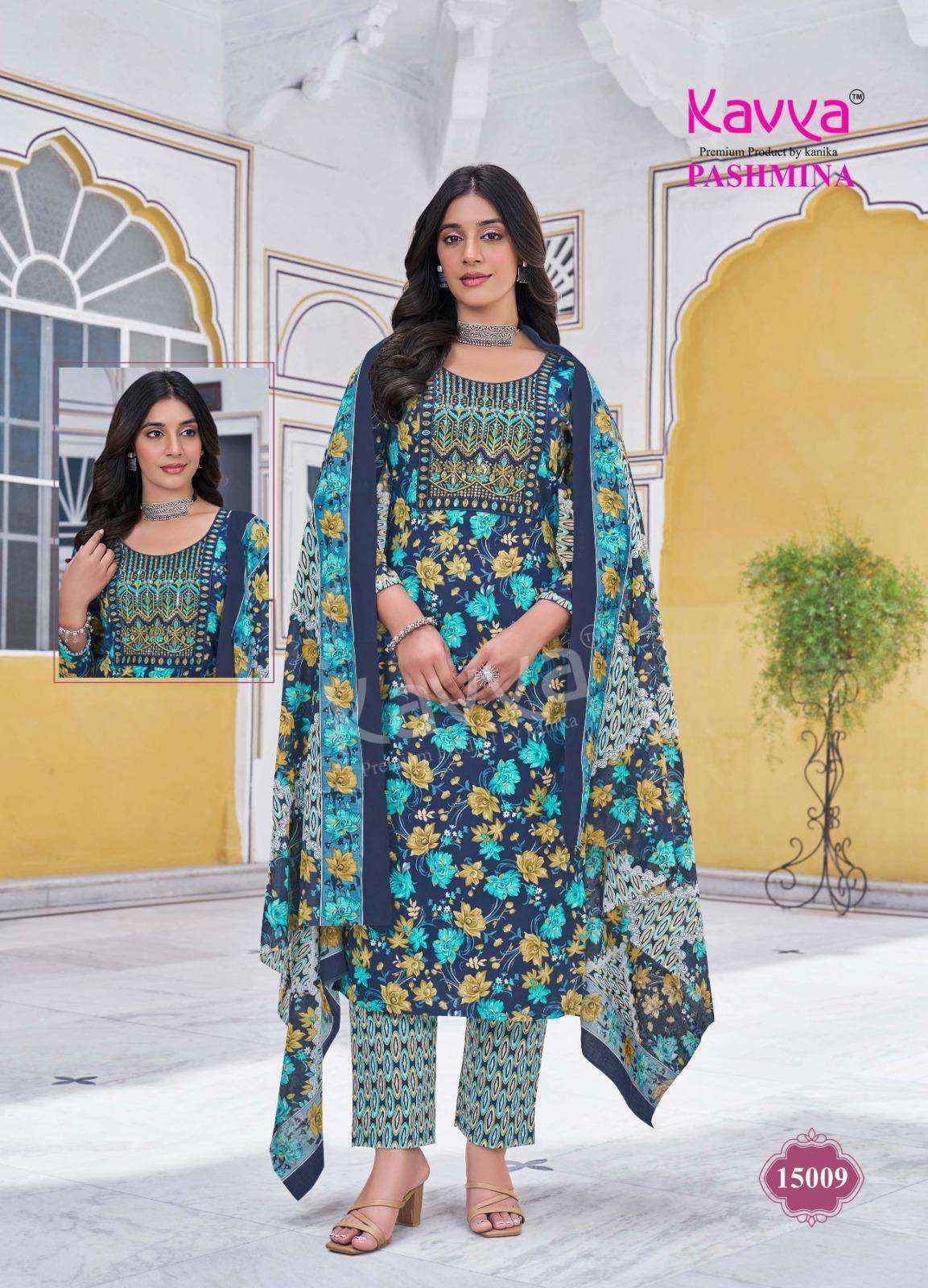 Kavya Pashmina Vol 15 Cotton Kurti Combo Set Wholesale Rate ( 10 Pcs Catalog )