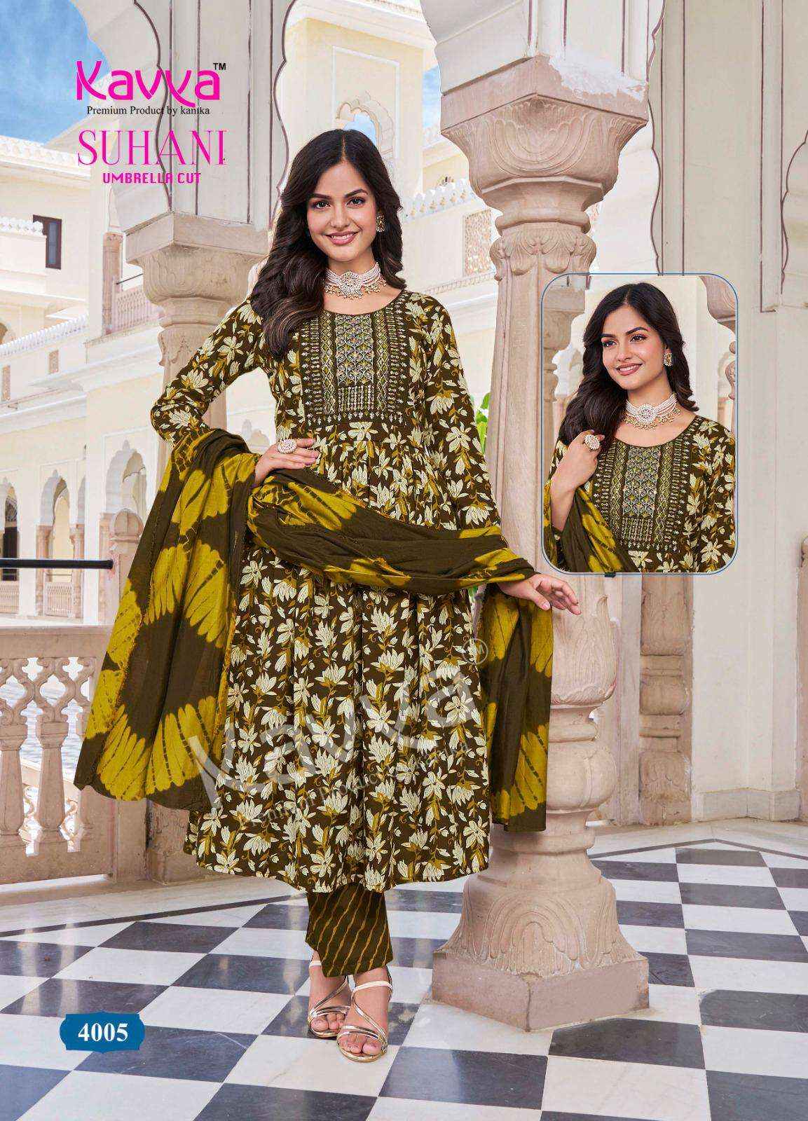 KAVYA SUHANI KAVYA SUHANI VOL 4 VISCOSE PRINT FANCY KURTI SET WHOLESALE RATE  ( 10 PCS CATALOG )