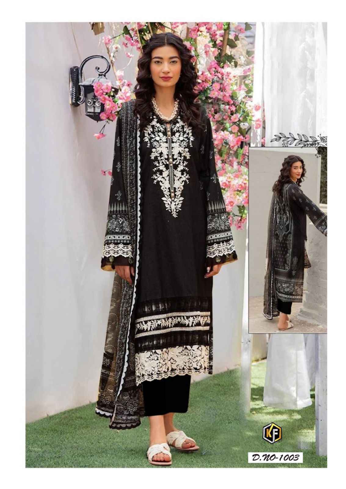 Keval Fab Image Black & White Cotton Dress Material Wholesale Surat (  6 pcs Catalogue )