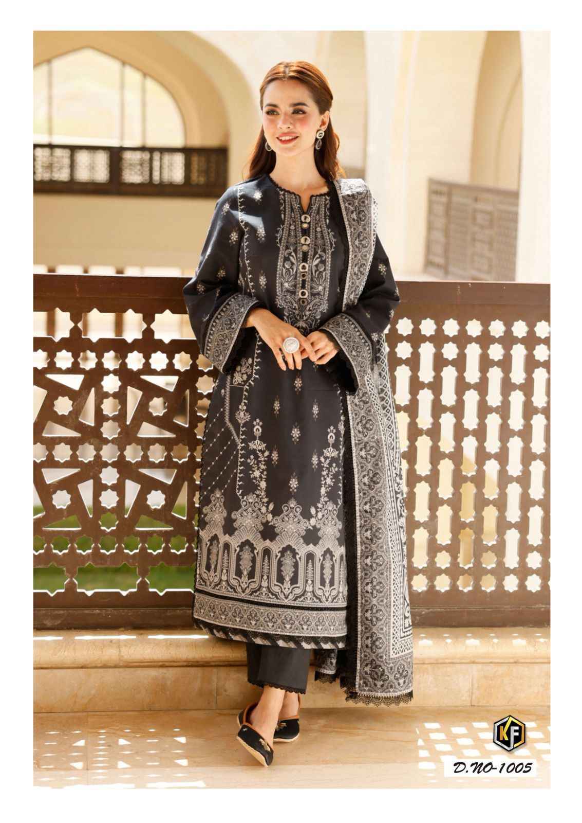 Keval Fab Image Black & White Cotton Dress Material Wholesale Surat (  6 pcs Catalogue )