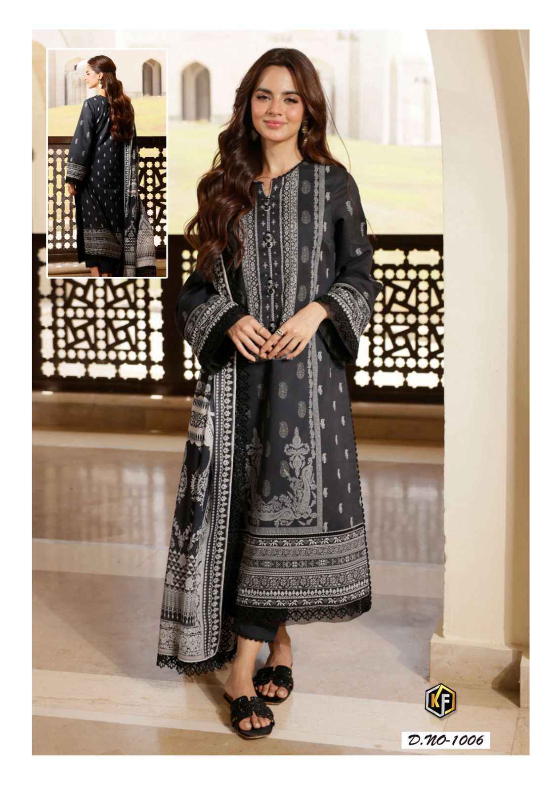 Keval Fab Image Black & White Cotton Dress Material Wholesale Surat (  6 pcs Catalogue )