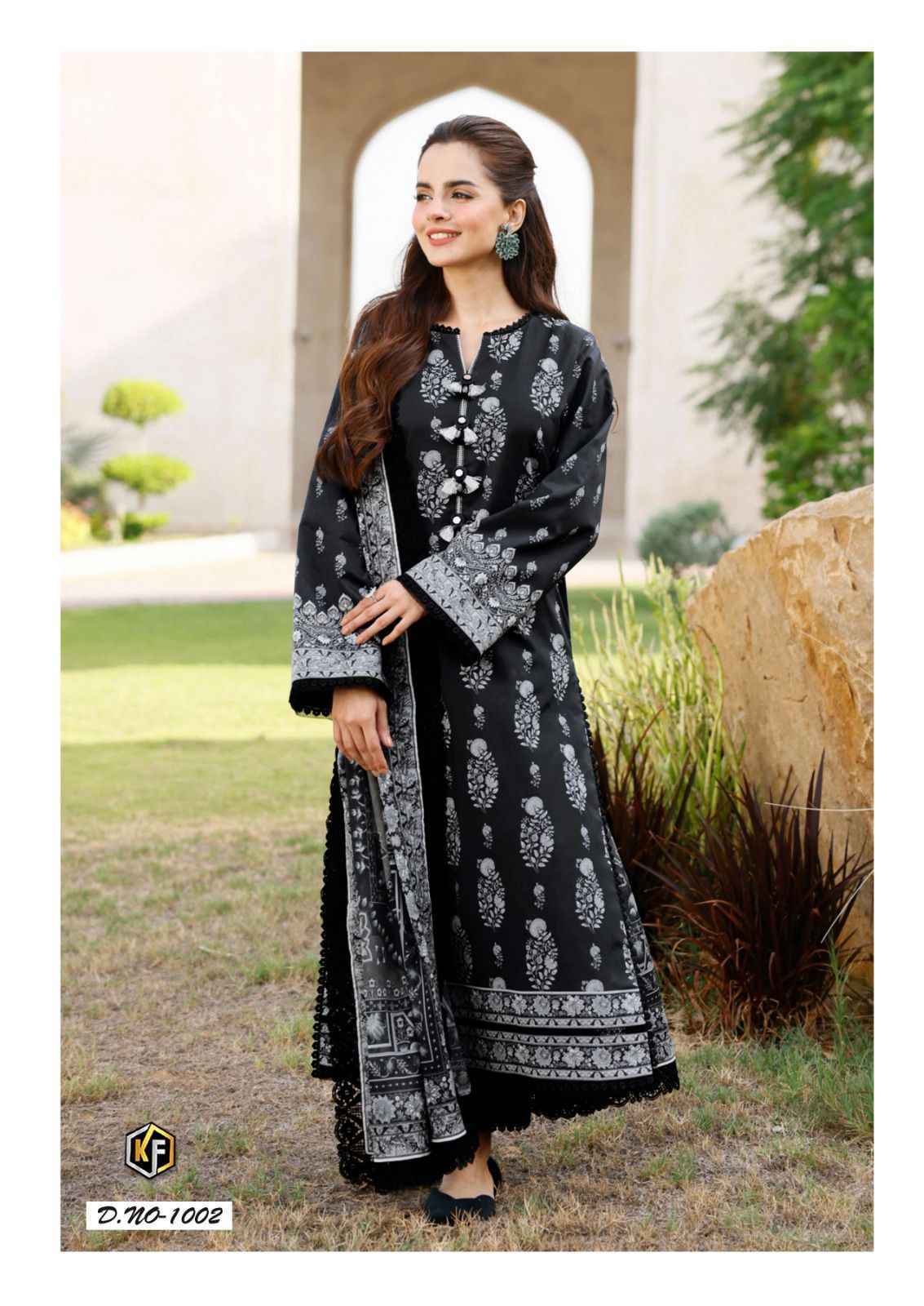 Keval Fab Image Black & White Cotton Dress Material Wholesale Surat (  6 pcs Catalogue )