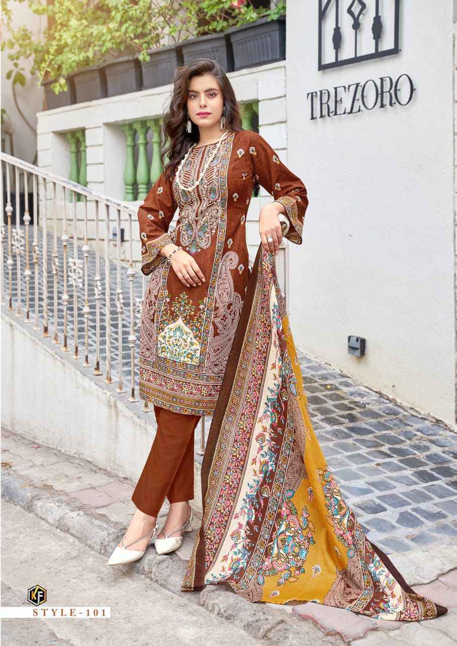 KEVAL FAB JAZMIN COTTON EMBROIDERED DRESS MATERIAL AT WHOLESALE PRICE ( 8 PCS CATALOG )