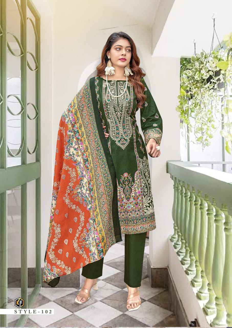 KEVAL FAB JAZMIN COTTON EMBROIDERED DRESS MATERIAL AT WHOLESALE PRICE ( 8 PCS CATALOG )