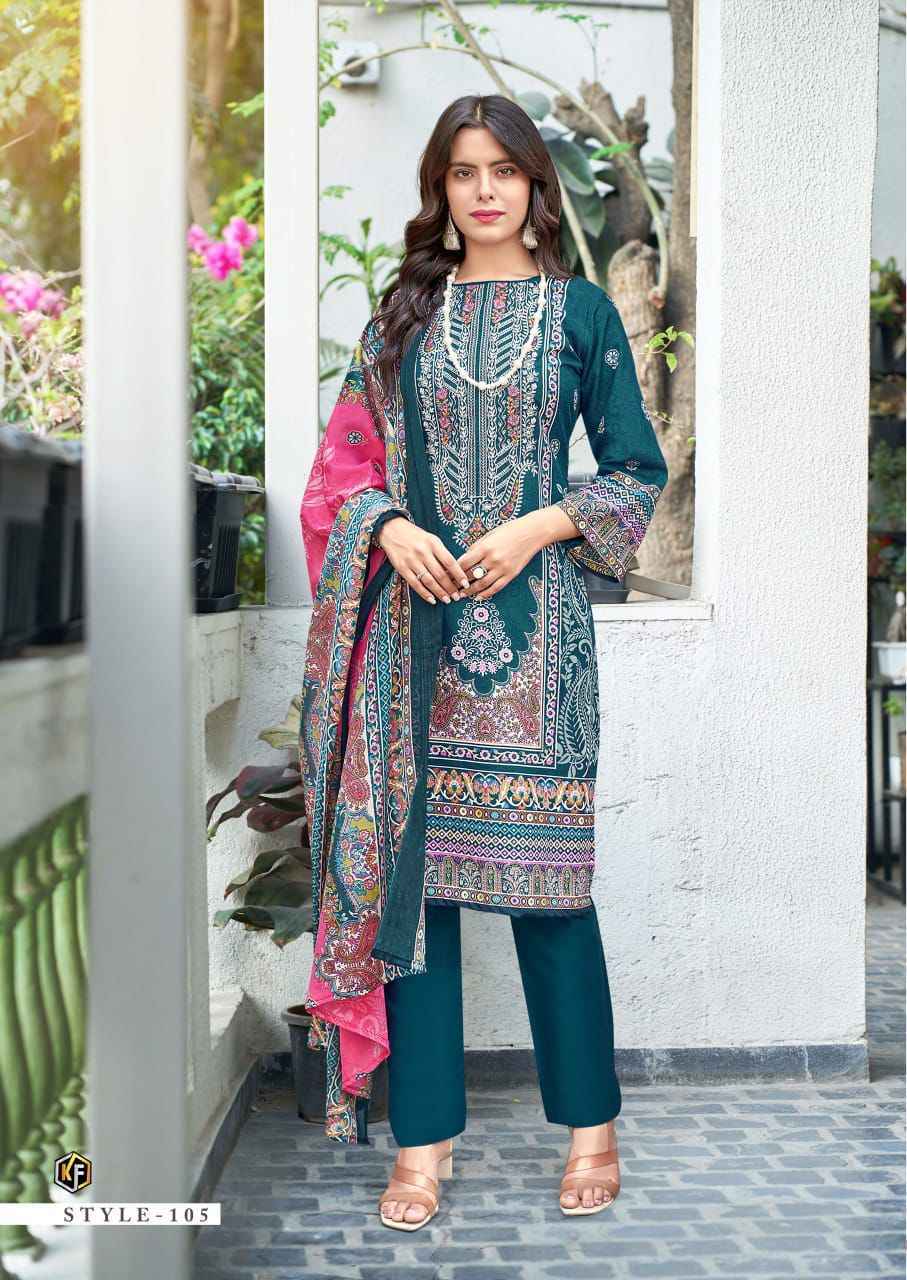 KEVAL FAB JAZMIN COTTON EMBROIDERED DRESS MATERIAL AT WHOLESALE PRICE ( 8 PCS CATALOG )