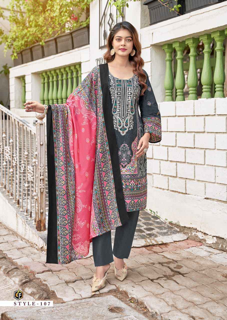 KEVAL FAB JAZMIN COTTON EMBROIDERED DRESS MATERIAL AT WHOLESALE PRICE ( 8 PCS CATALOG )
