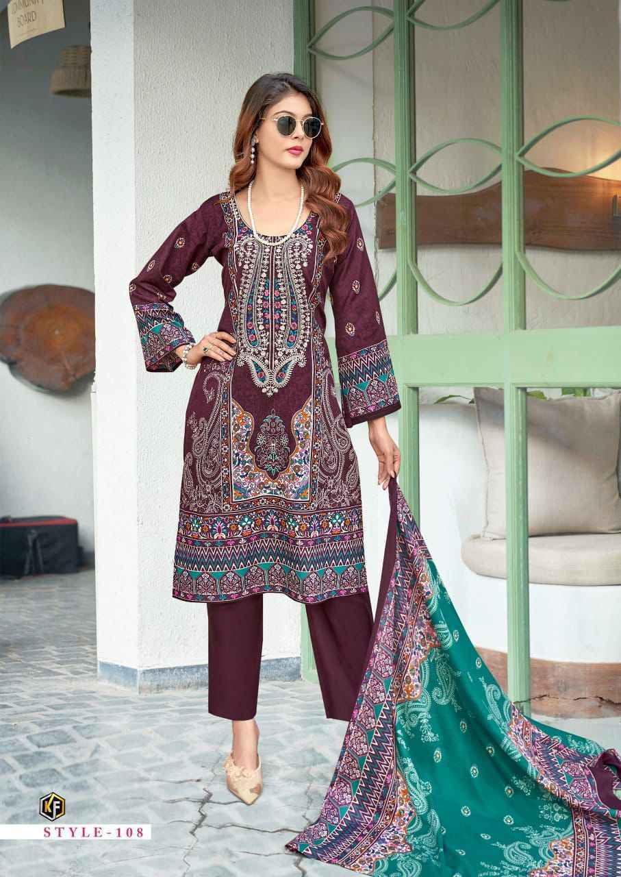 KEVAL FAB JAZMIN COTTON EMBROIDERED DRESS MATERIAL AT WHOLESALE PRICE ( 8 PCS CATALOG )