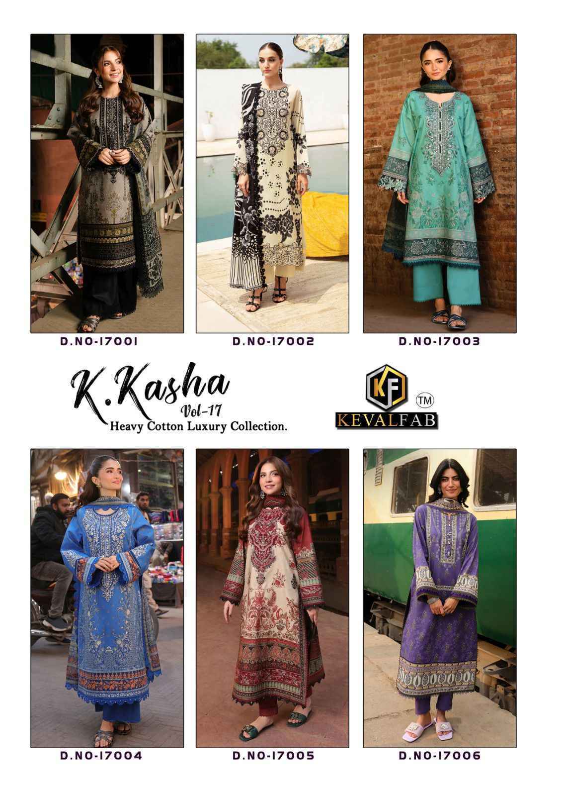 Keval Fab K Kasha Vol 17 Cotton Pakistani Dress Material ( 6 pc Cataloge )