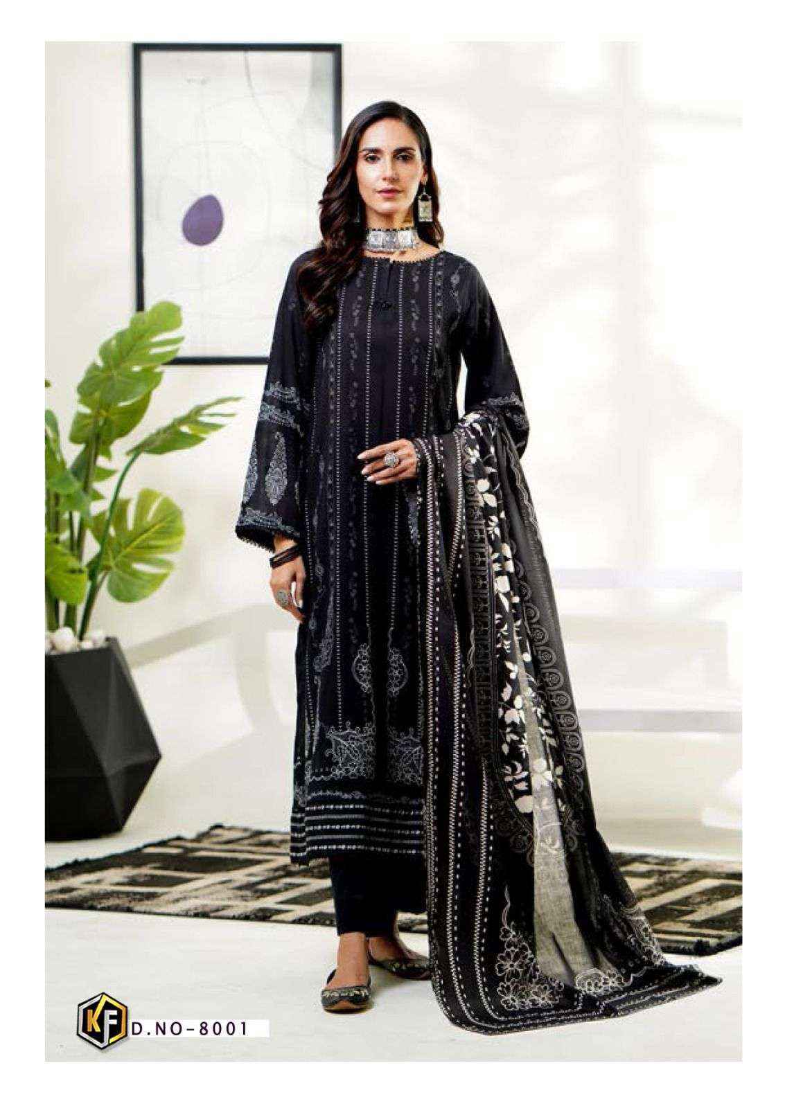 Keval Fab Roha Black & White Vol 8 Cotton Dress Material Wholesale Price ( 6 pcs Catalogue )